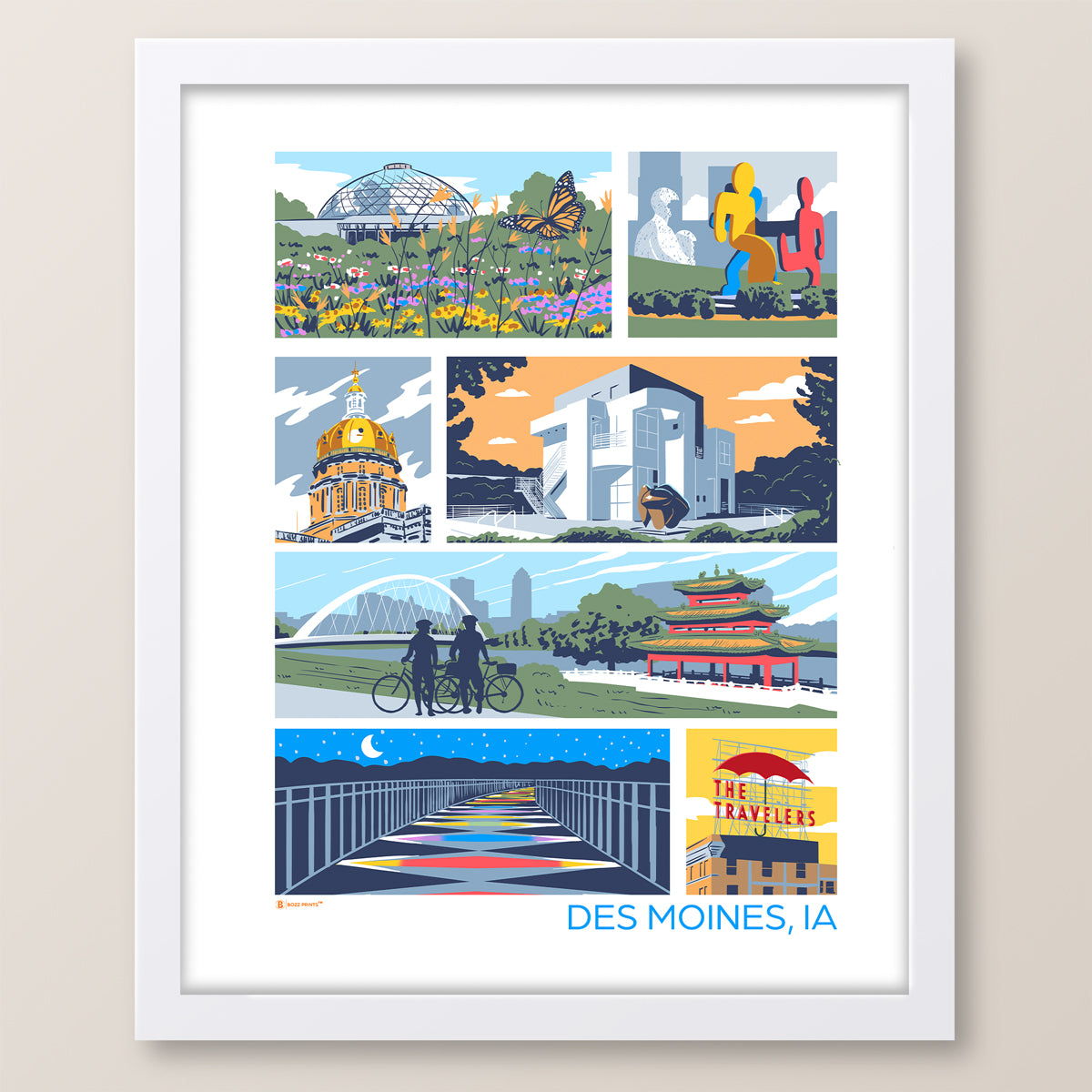 Landmarks of Des Moines Print