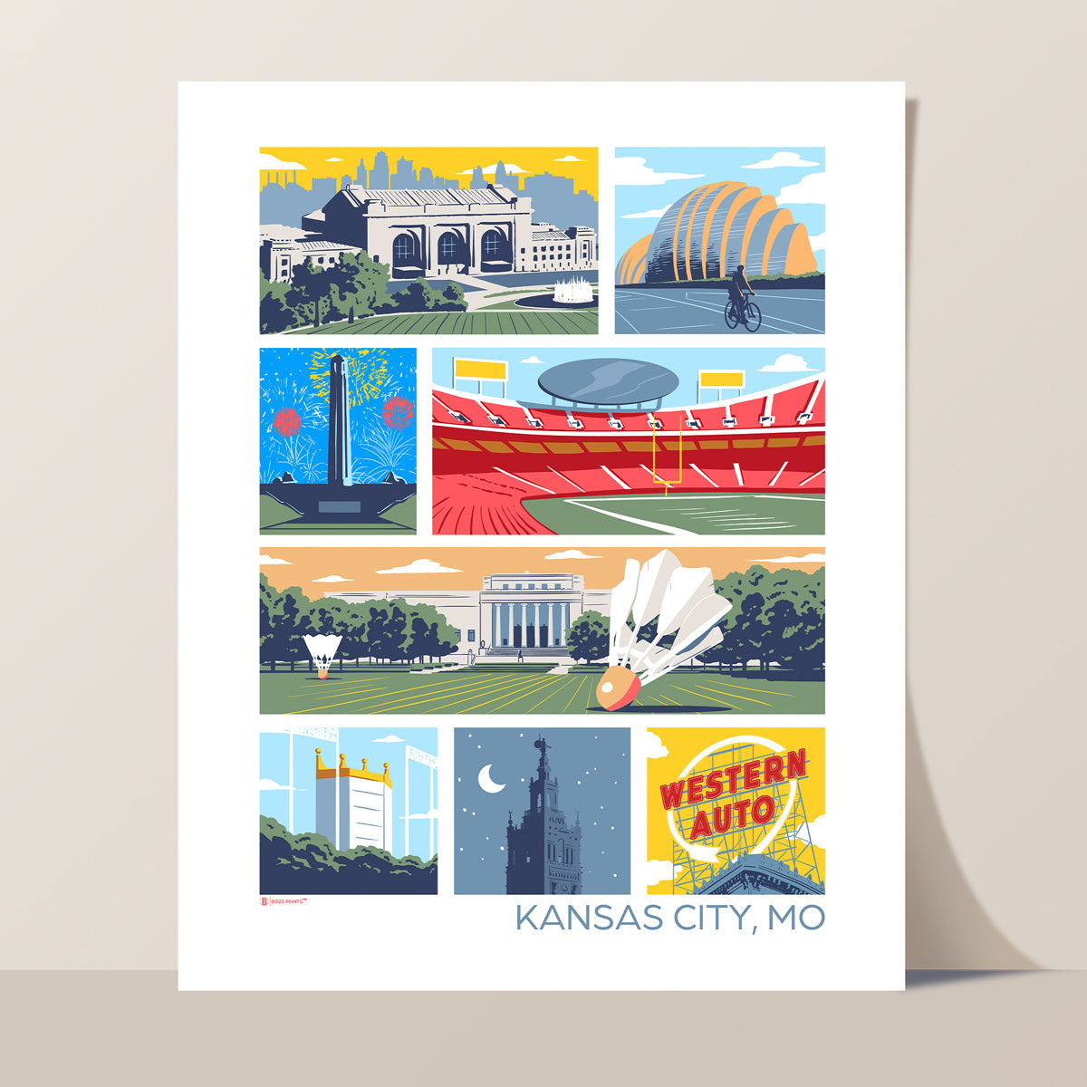 Landmarks of Kansas City Print