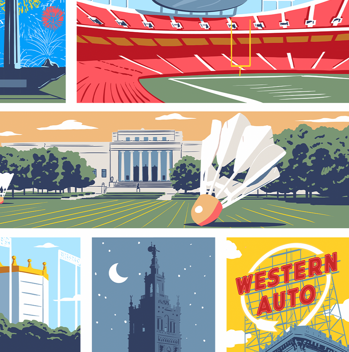 Landmarks of Kansas City Print