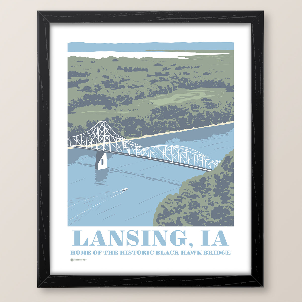 Lansing Black Hawk Bridge Print