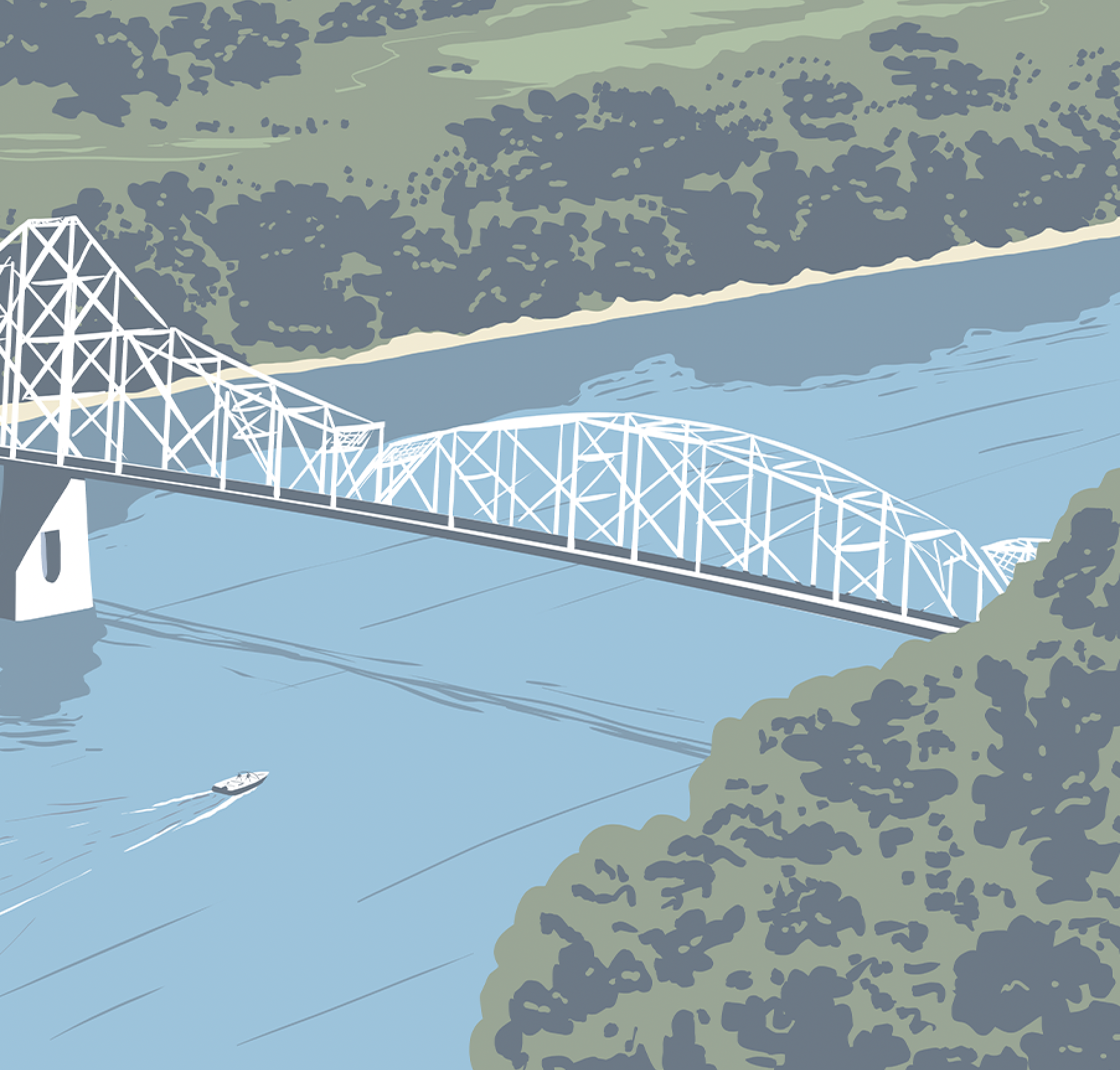 Lansing Black Hawk Bridge Print