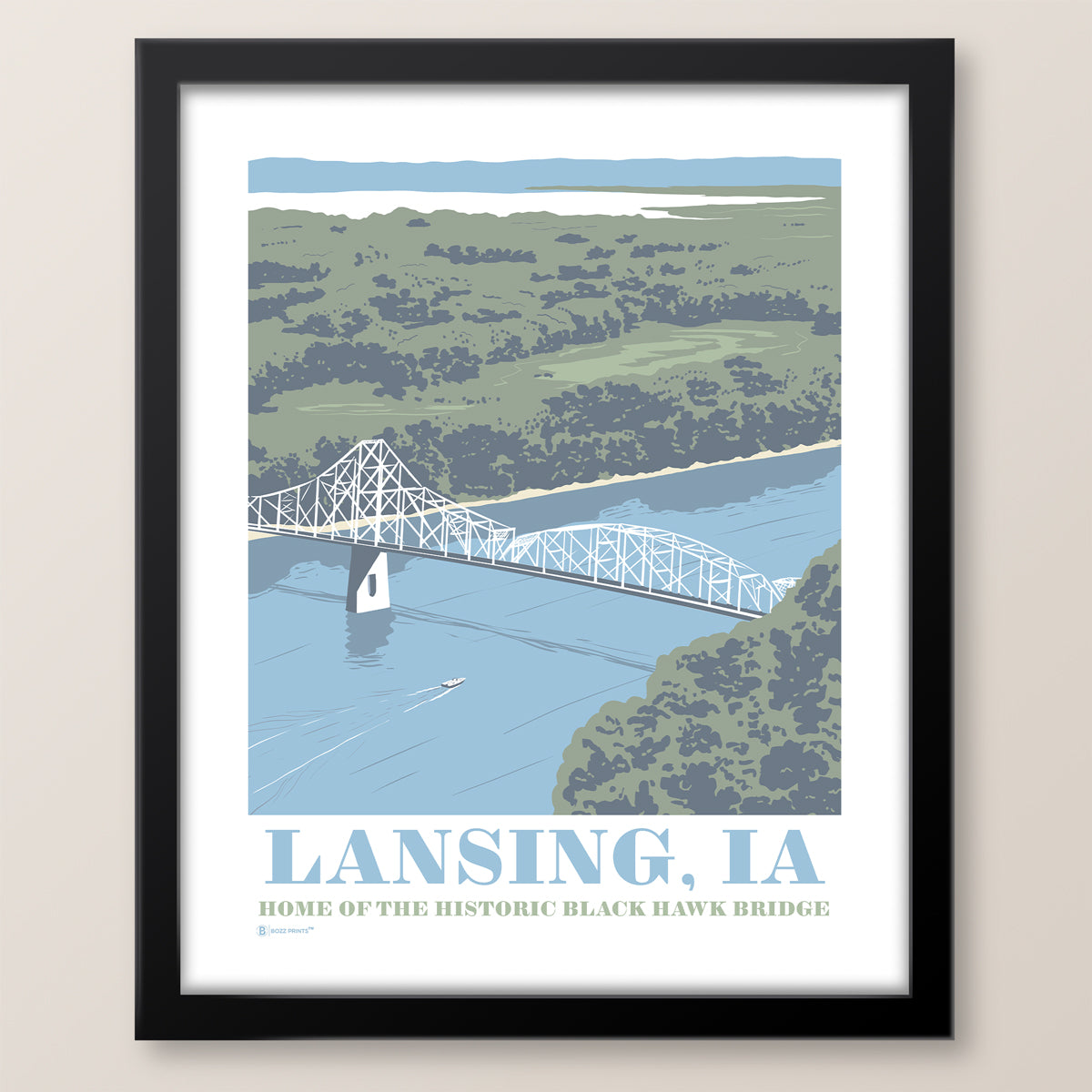 Lansing Black Hawk Bridge Print