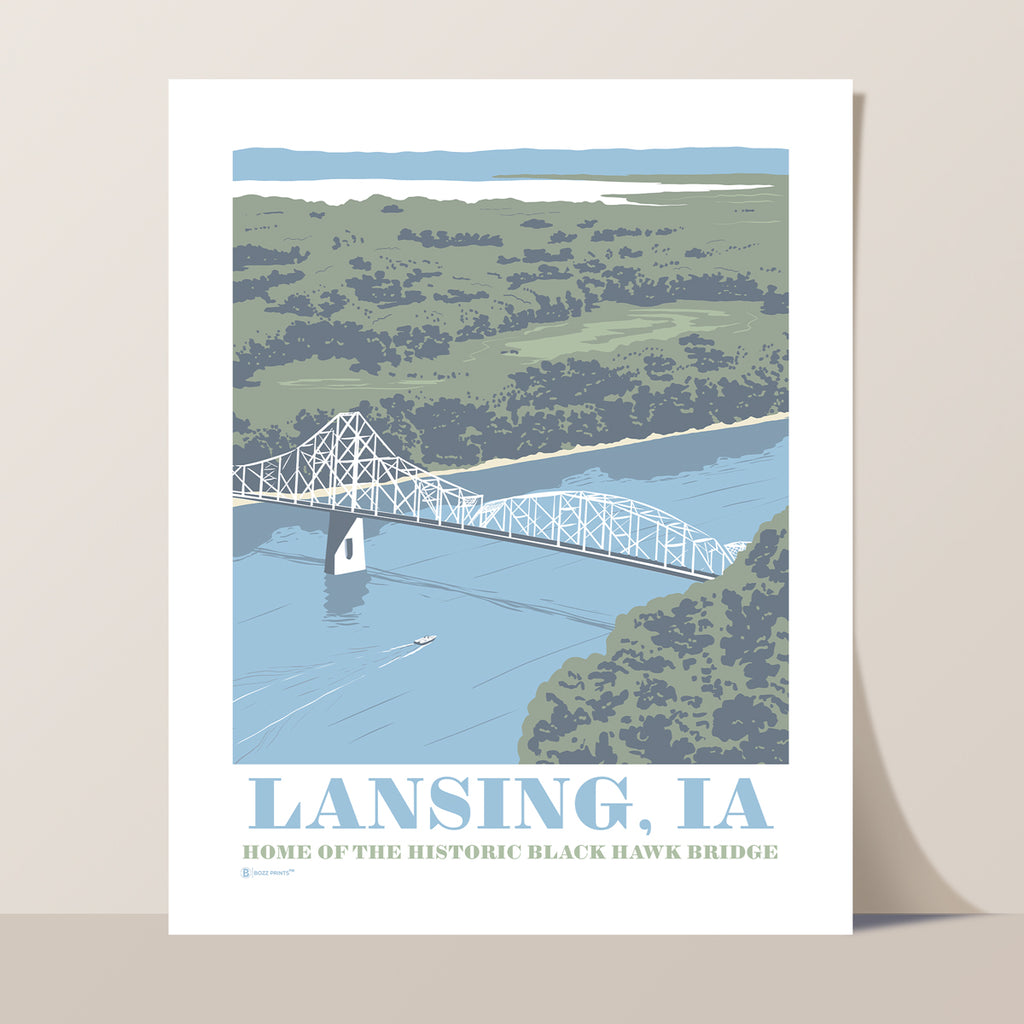 Lansing Black Hawk Bridge Iowa Art Print - Bozz Prints