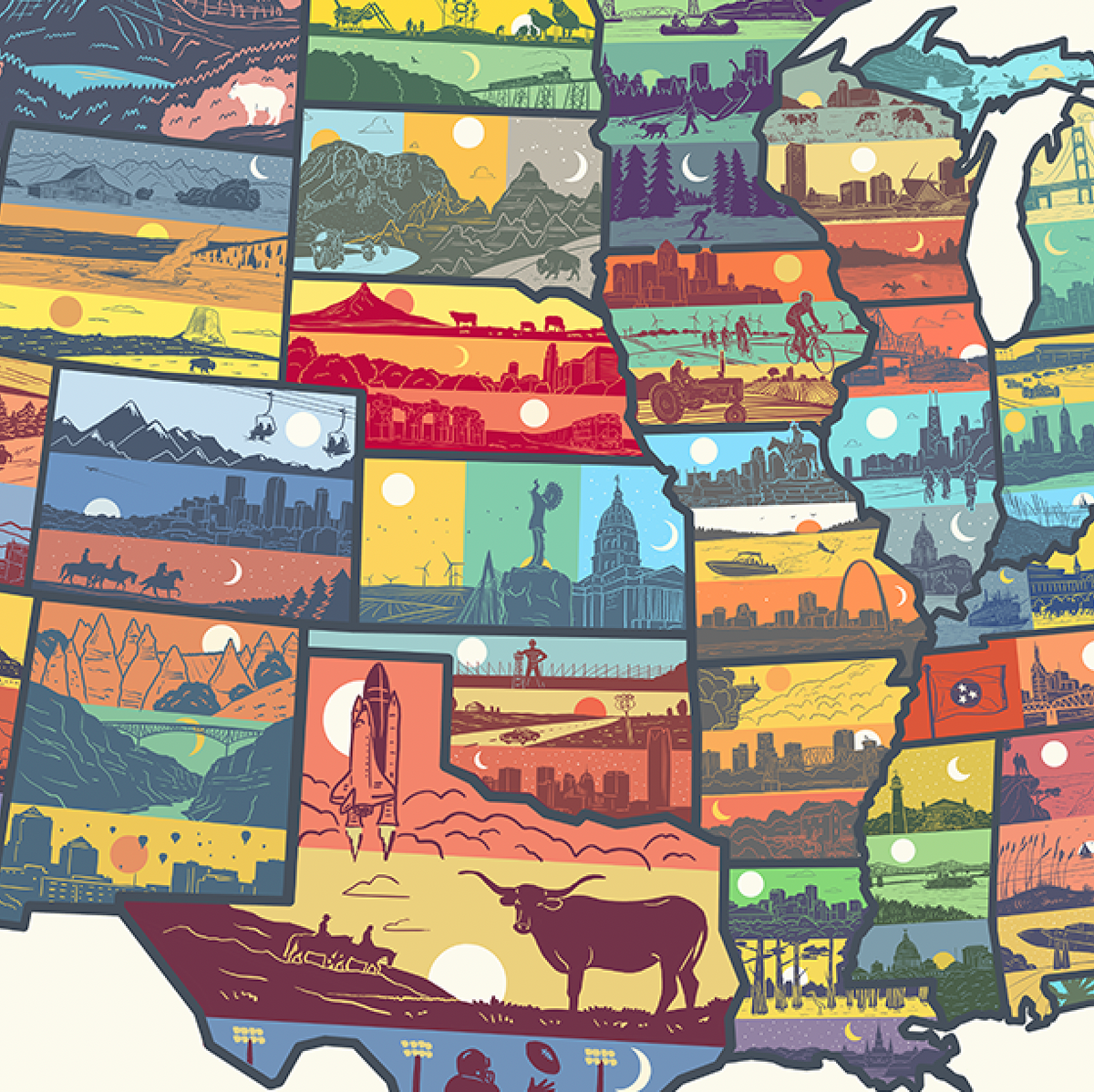 Layers of The USA Print