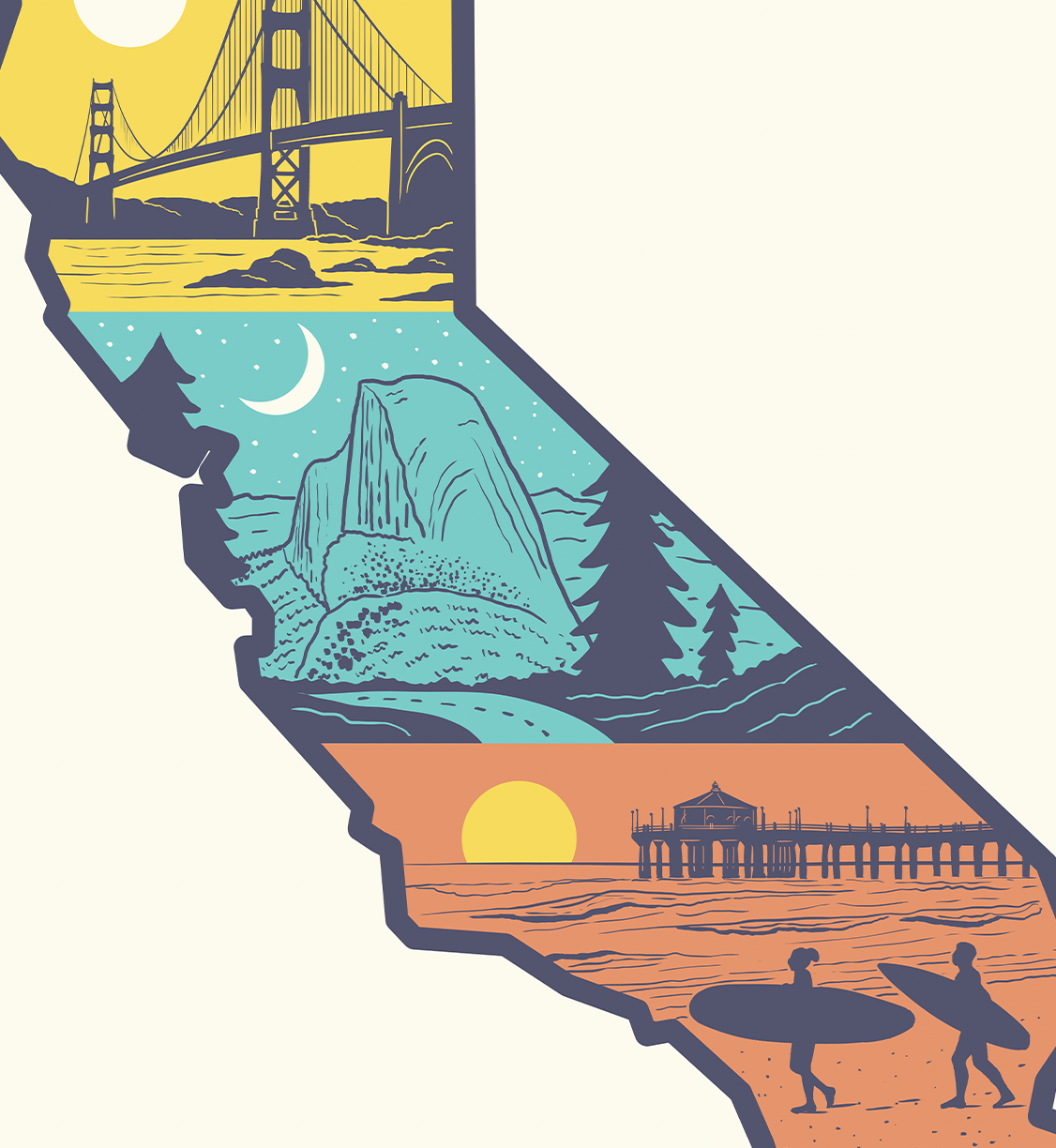 Layers of California Print