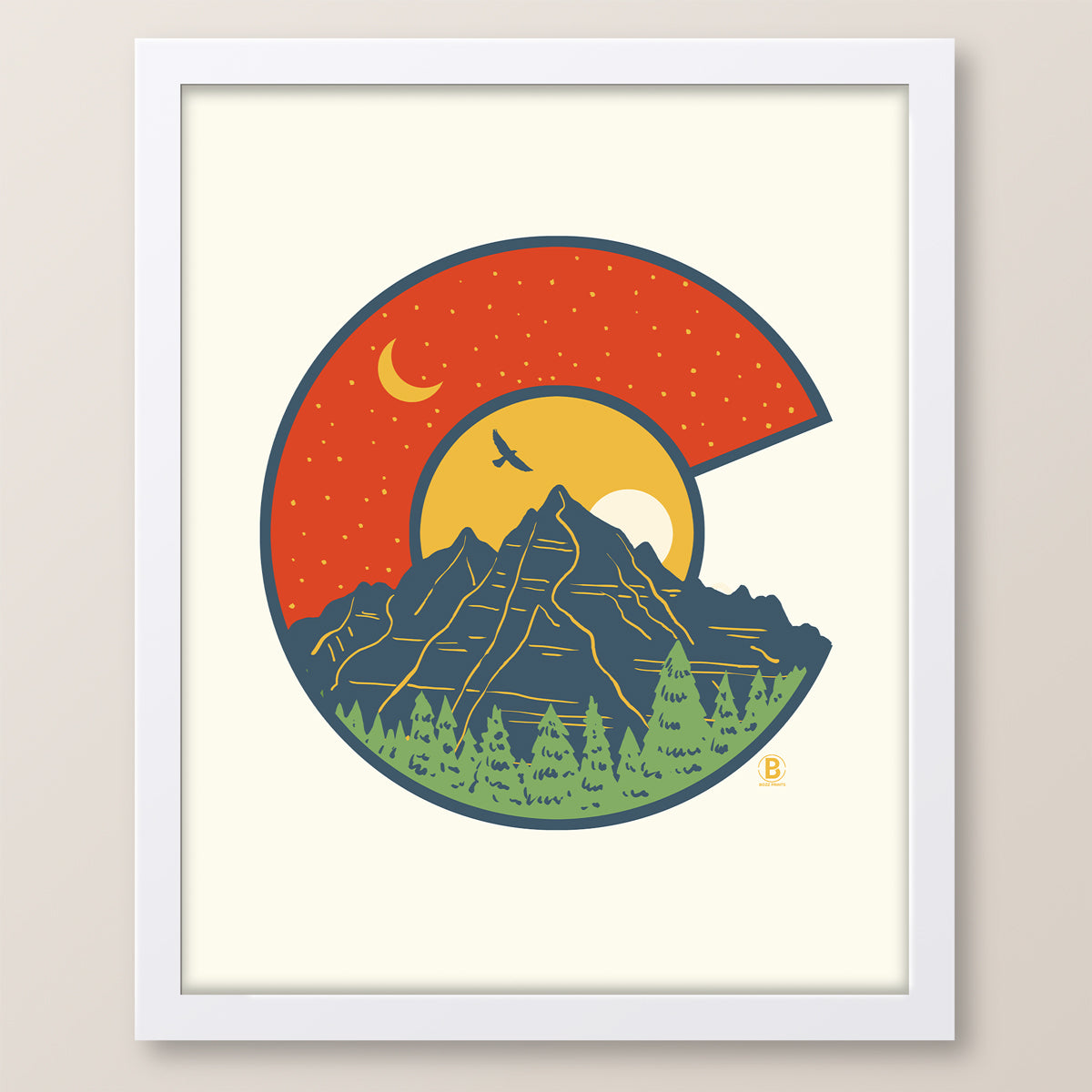 Layers of Colorado &quot;C&quot; Flag Print