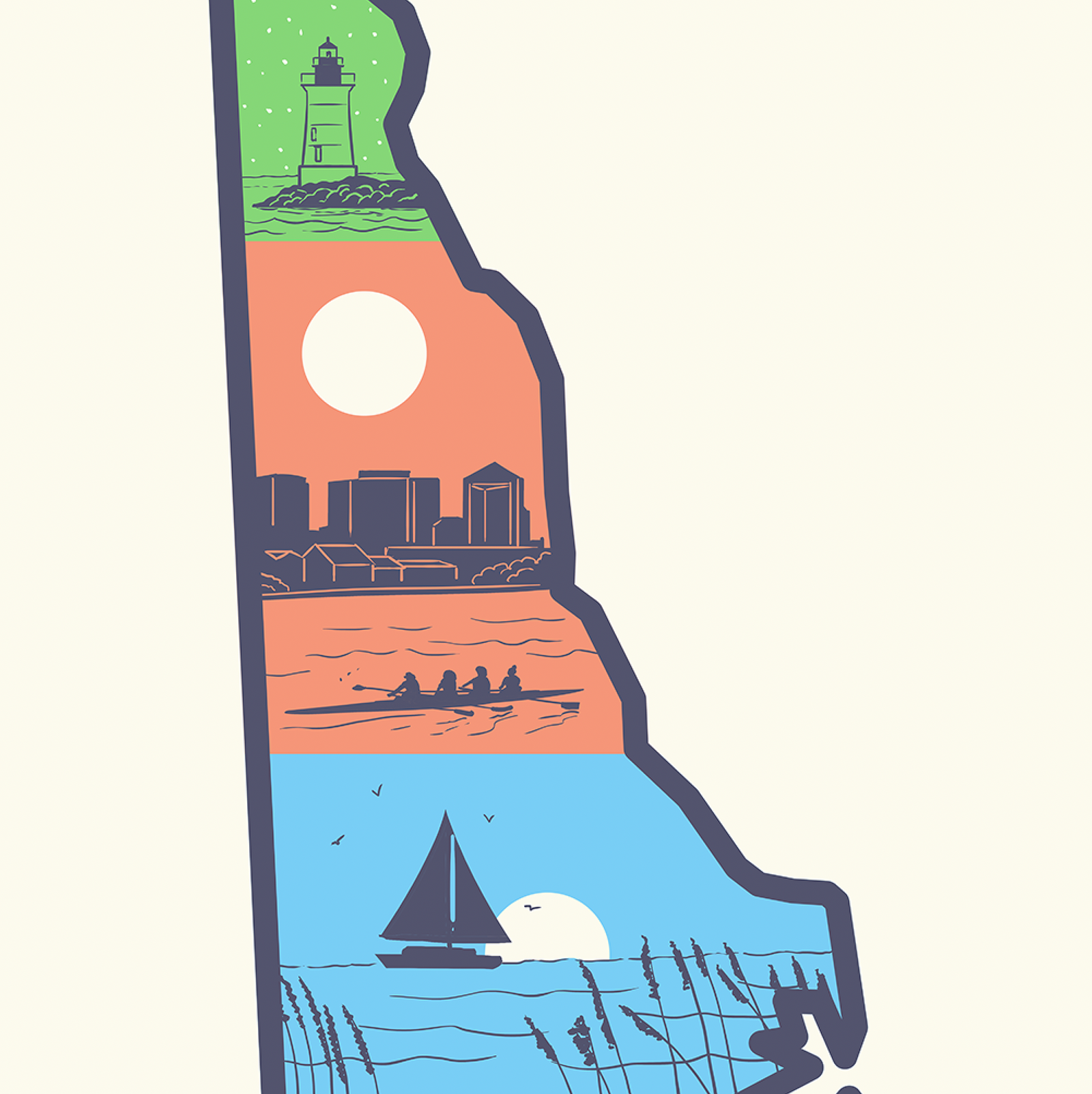 Layers of Delaware Print