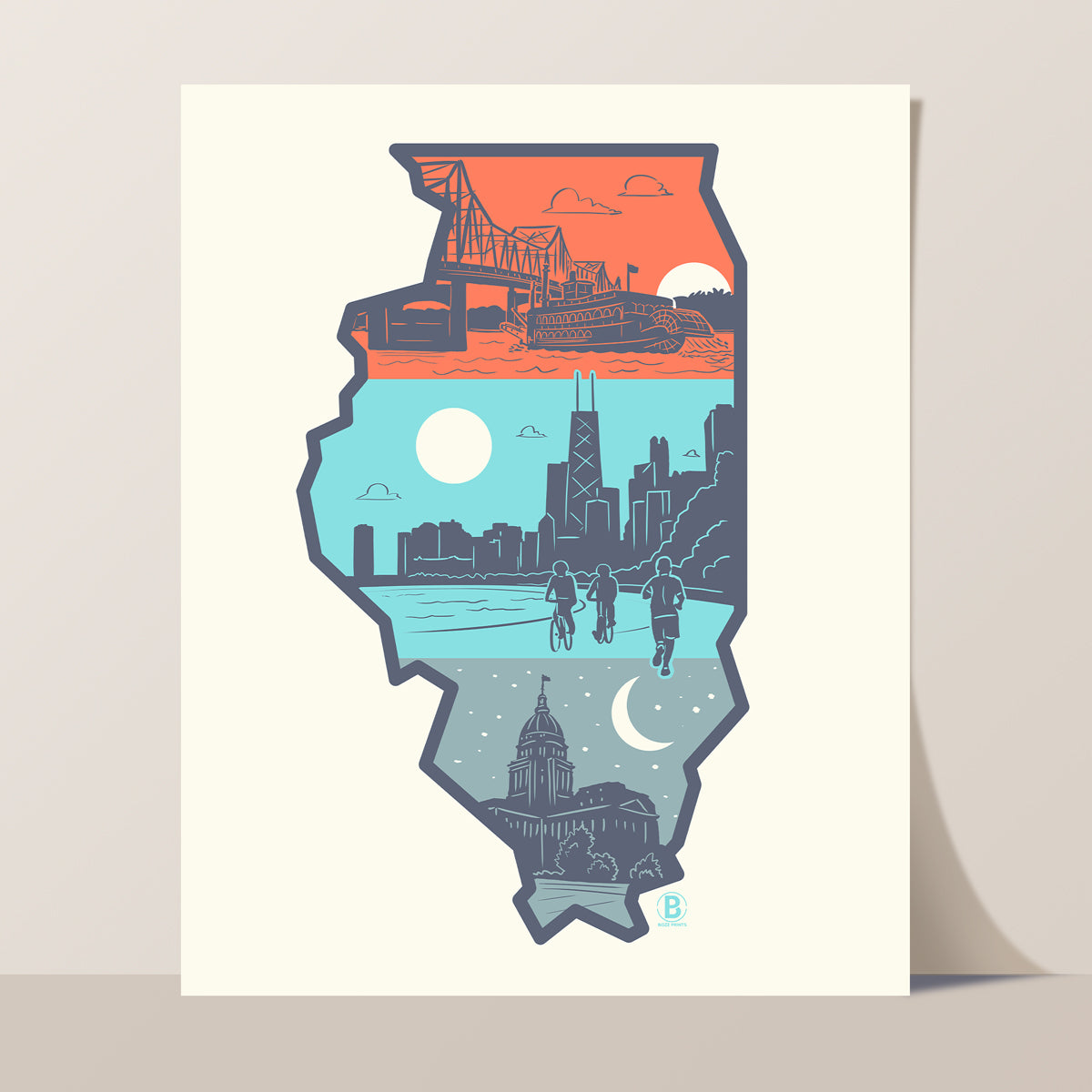 Layers of Illinois Print