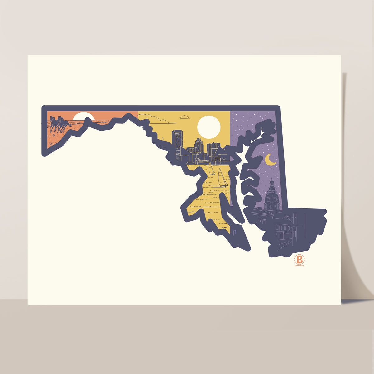 Layers of Maryland Print