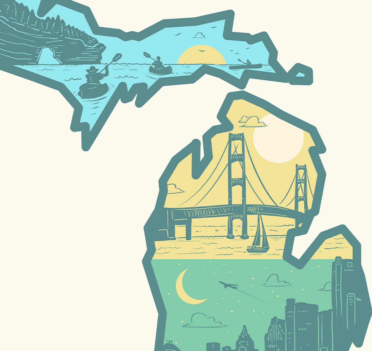 Layers of Michigan Print