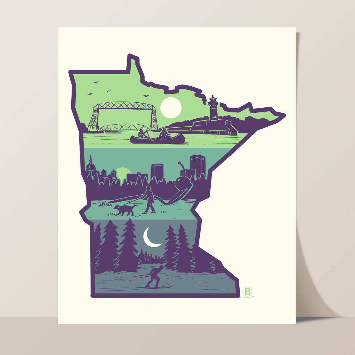 Layers of Minnesota Print