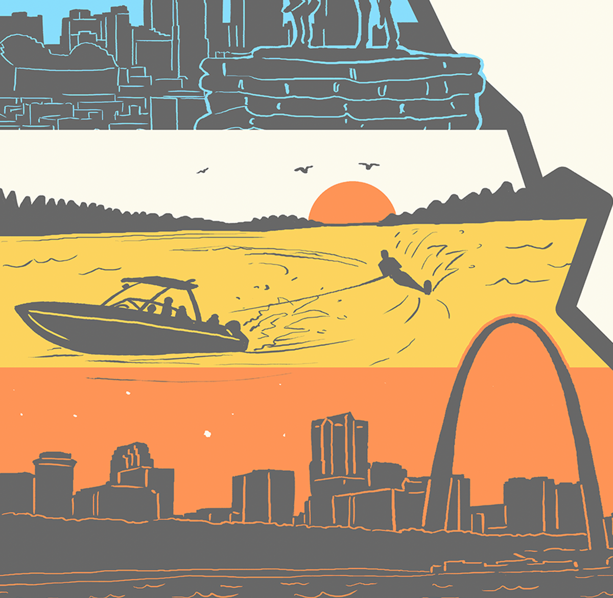 Layers of Missouri Print