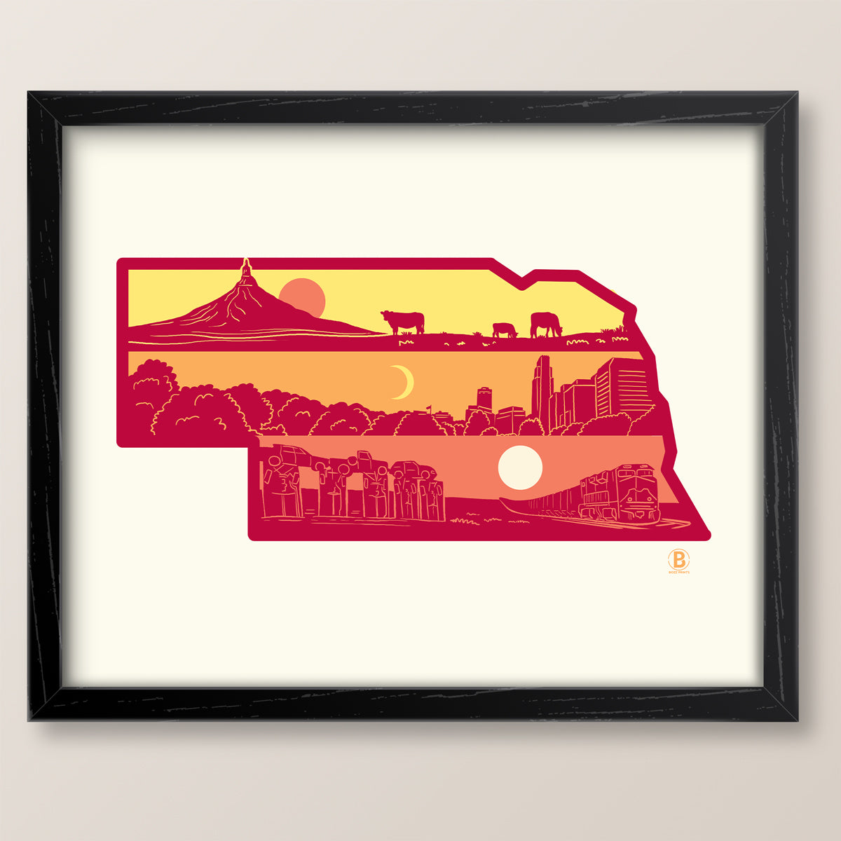 Layers of Nebraska Print