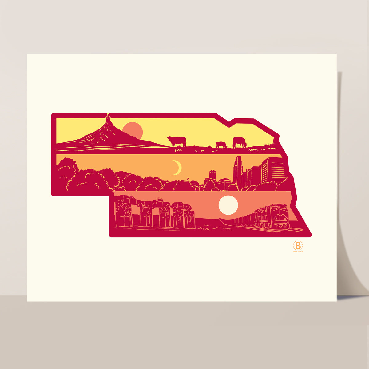 Layers of Nebraska Print