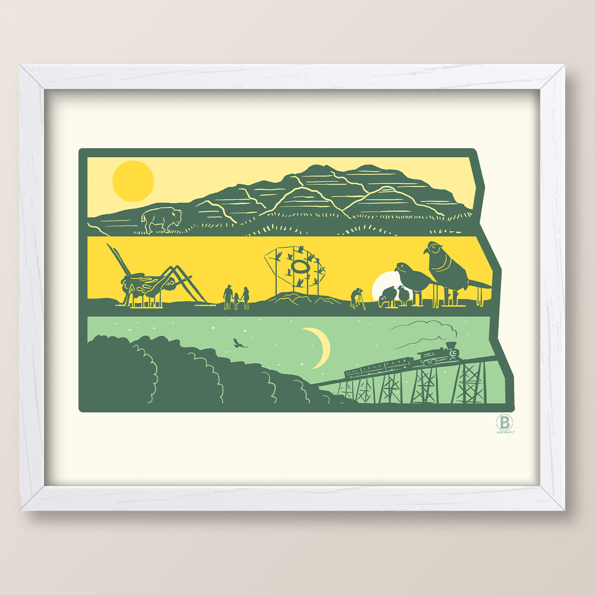 Layers of North Dakota Print