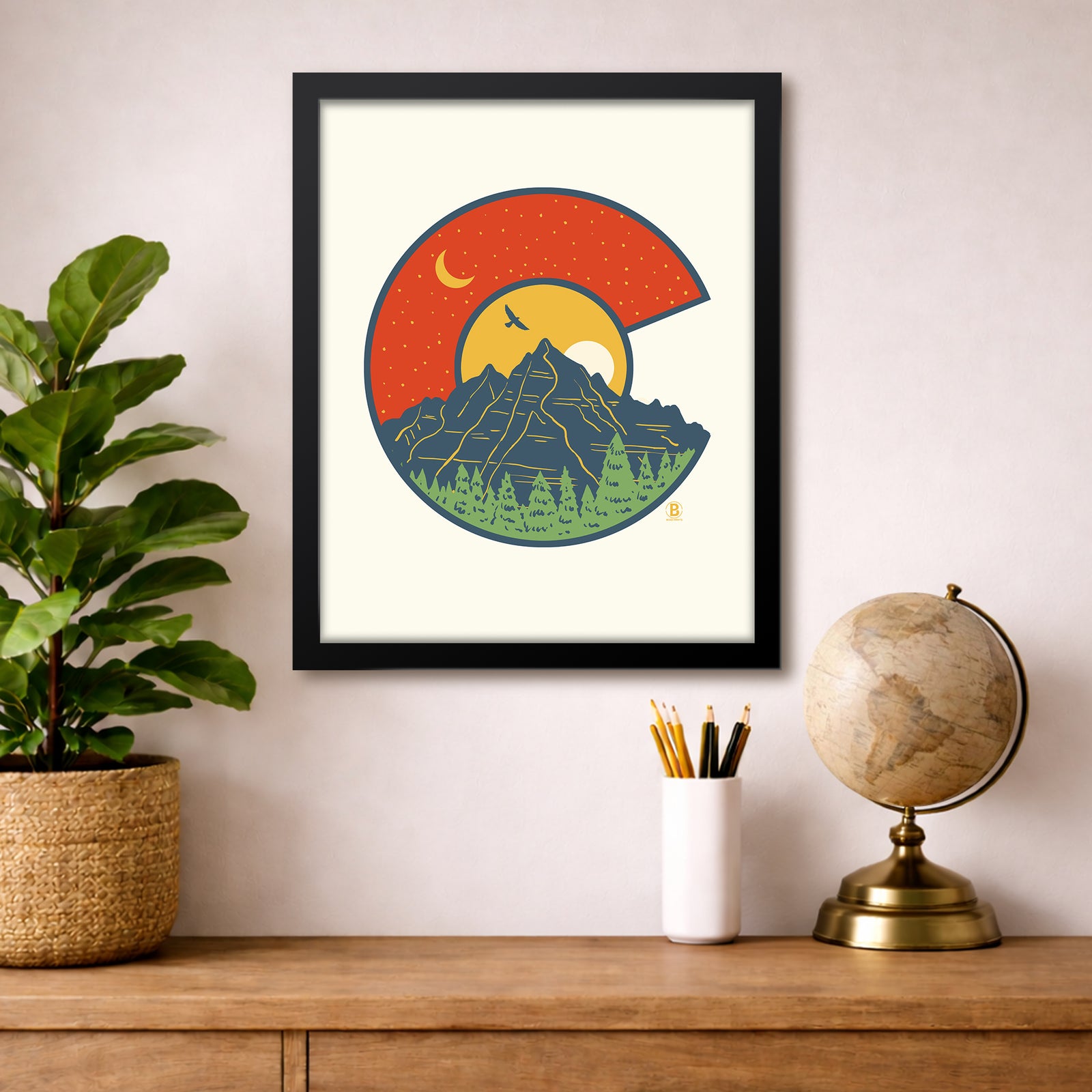 Layers of Colorado "C" Flag Print