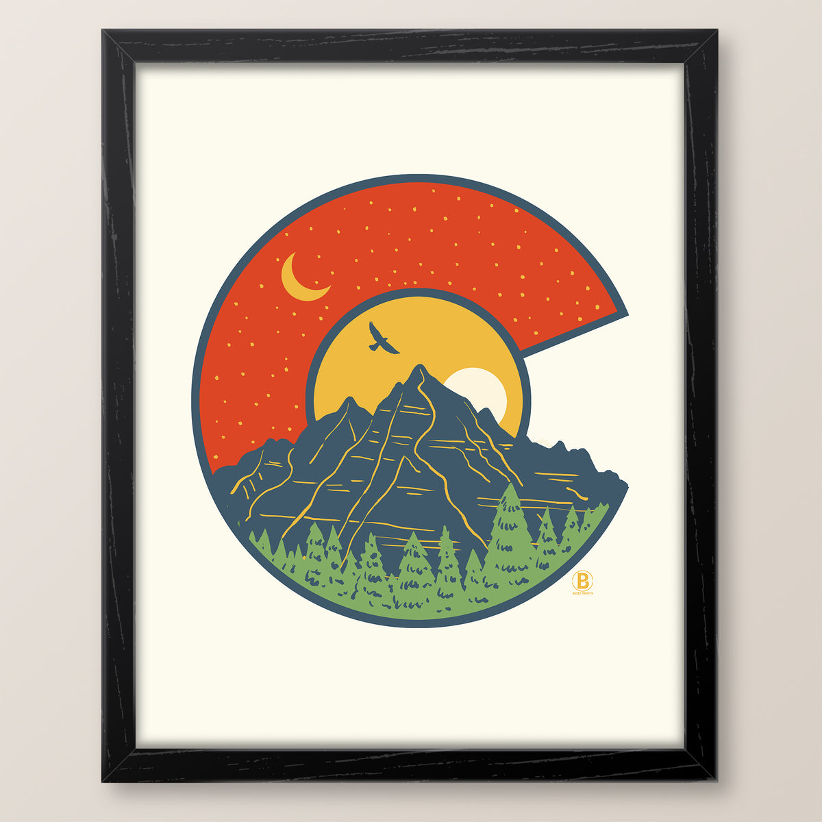 Layers of Colorado "C" Flag Print