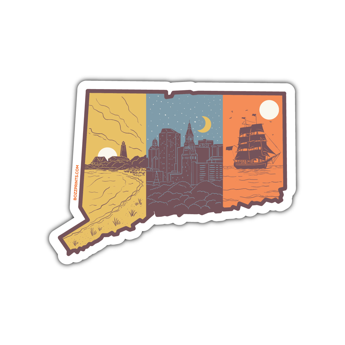 Layers of Connecticut Sticker - Bozz Prints