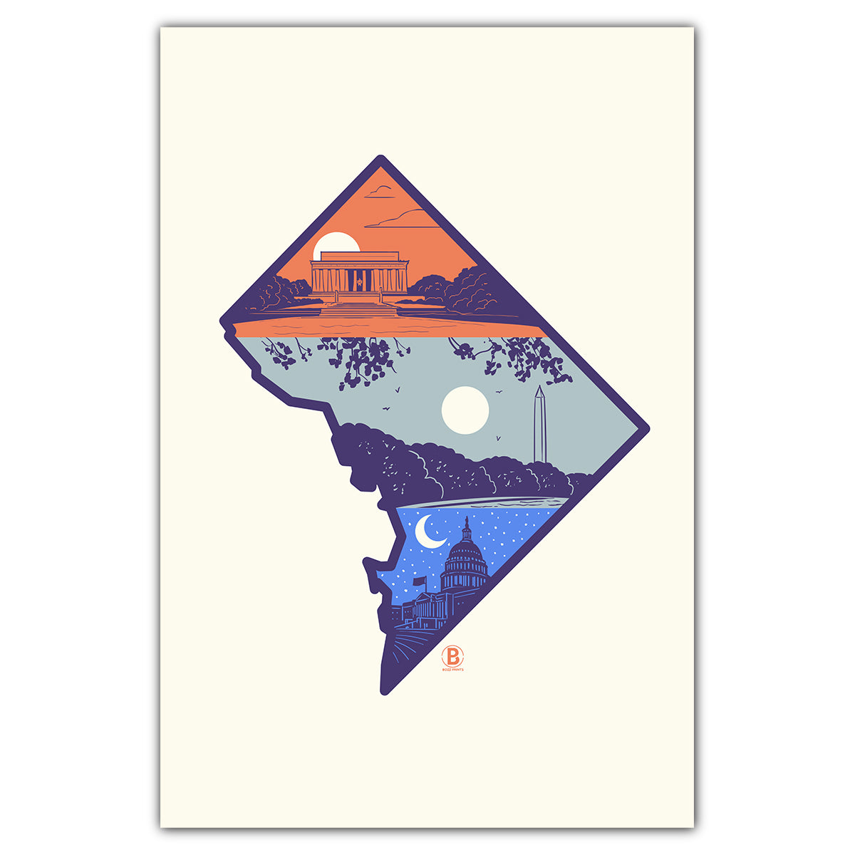 Layers of Washington D.C. Postcard