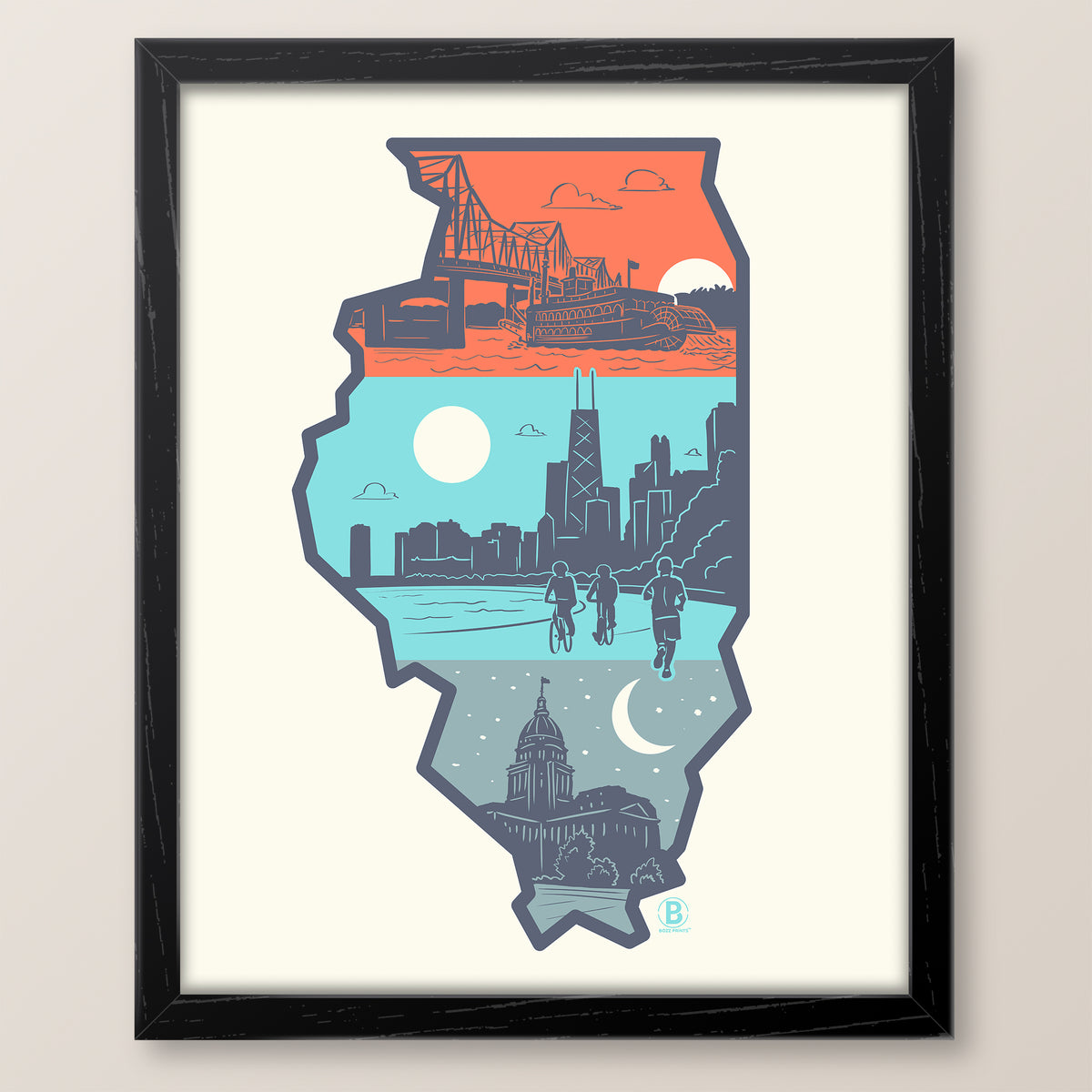 Layers of Illinois Print