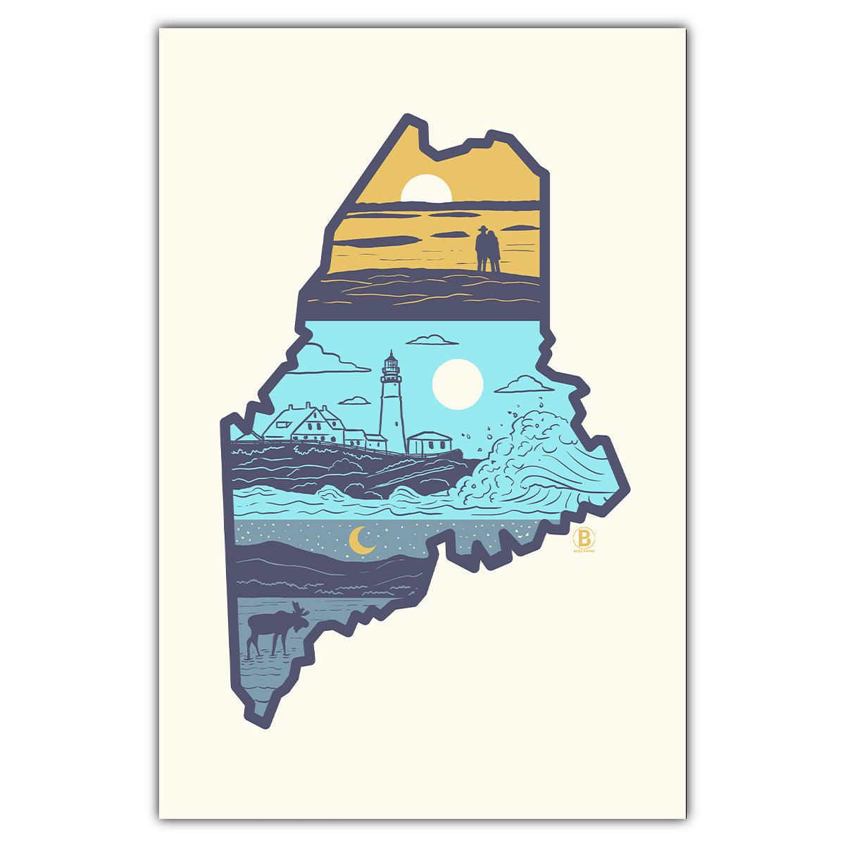Layers of Maine Postcard