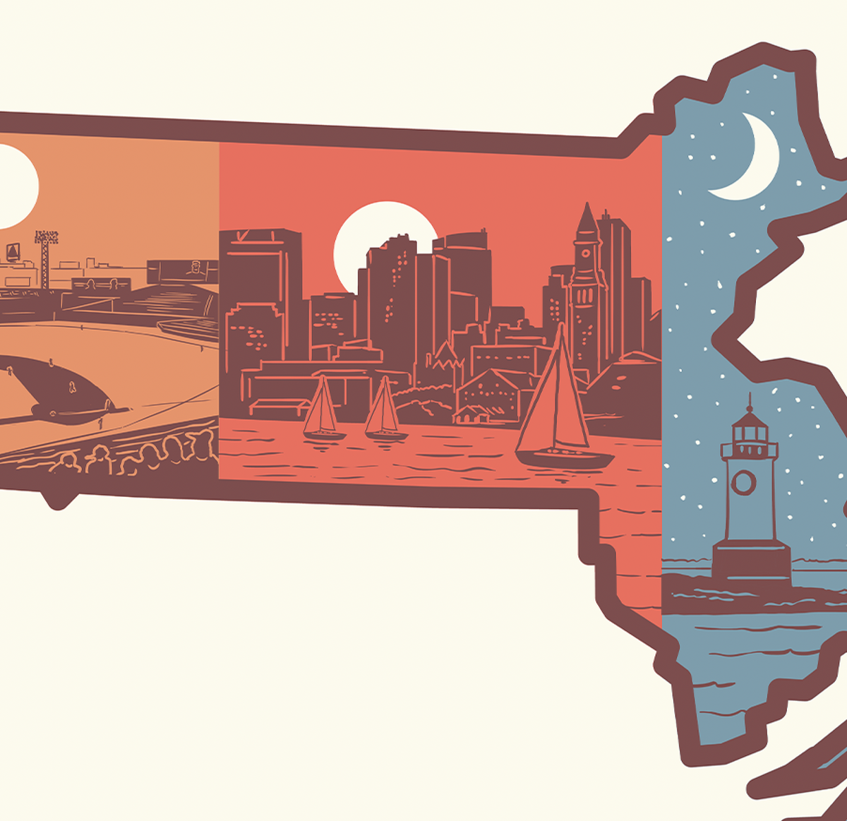 Layers of Massachusetts Print