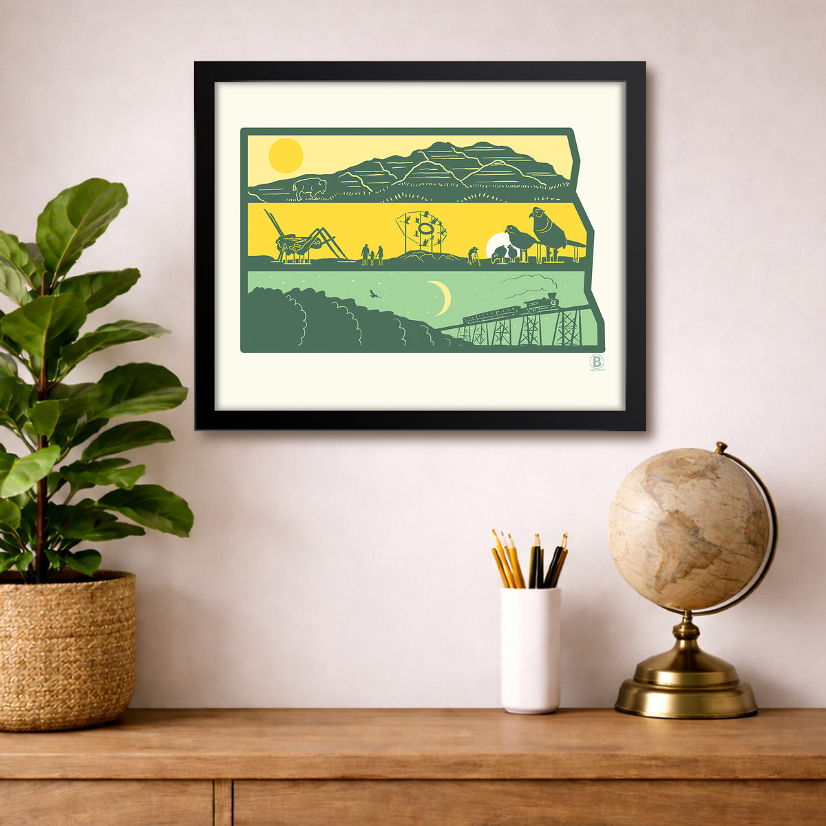 Layers of North Dakota Print