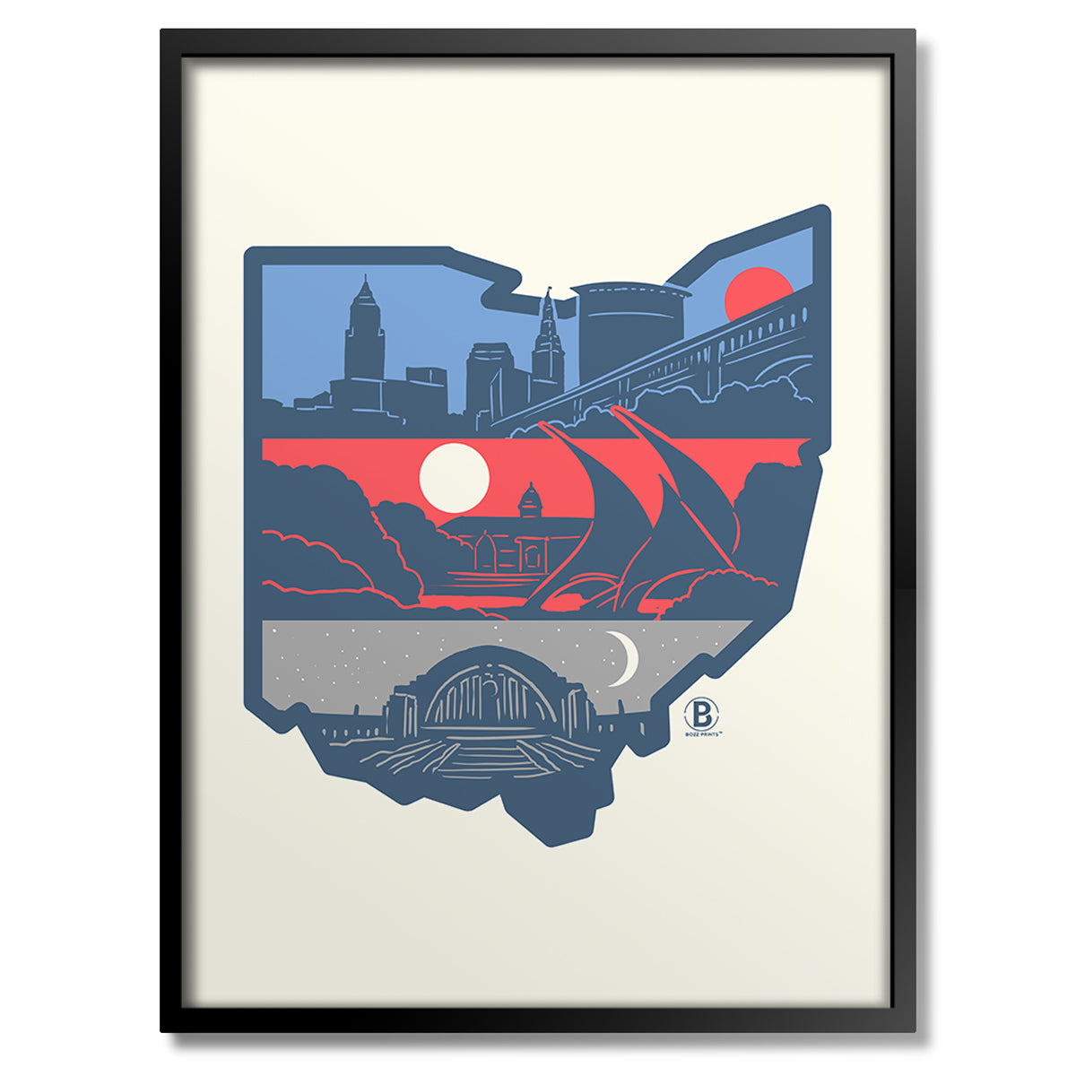 Layers of Ohio Print
