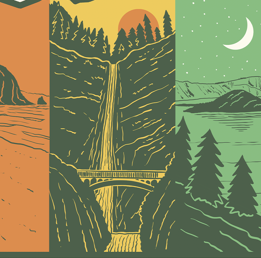 Layers of Oregon Print