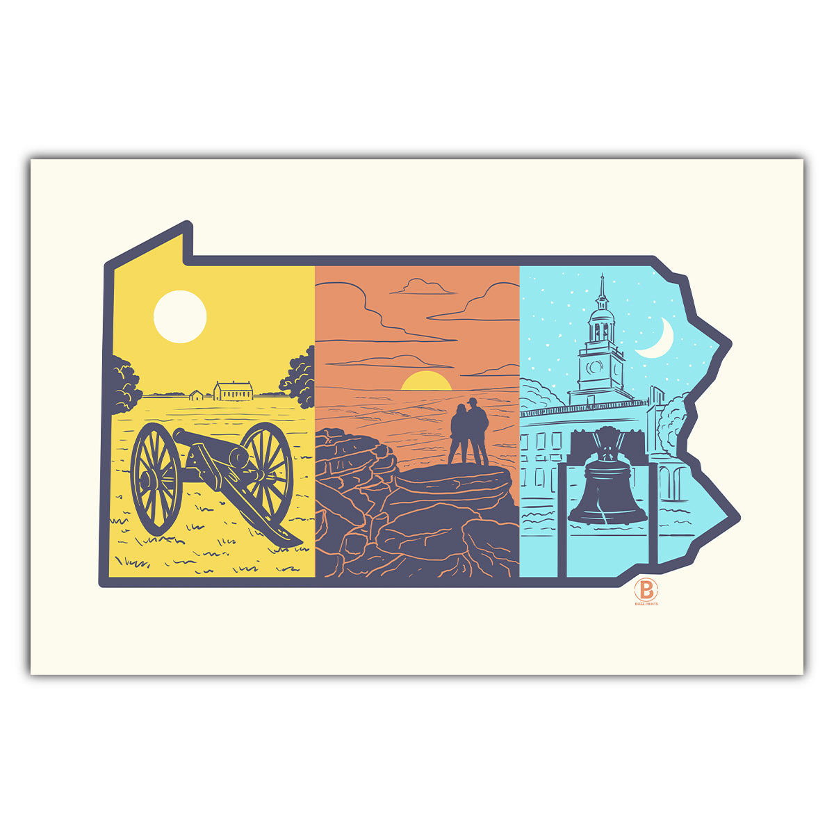 Layers of Pennsylvania Postcard