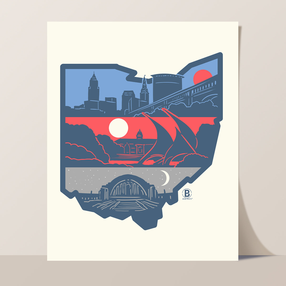 Layers of Ohio Print