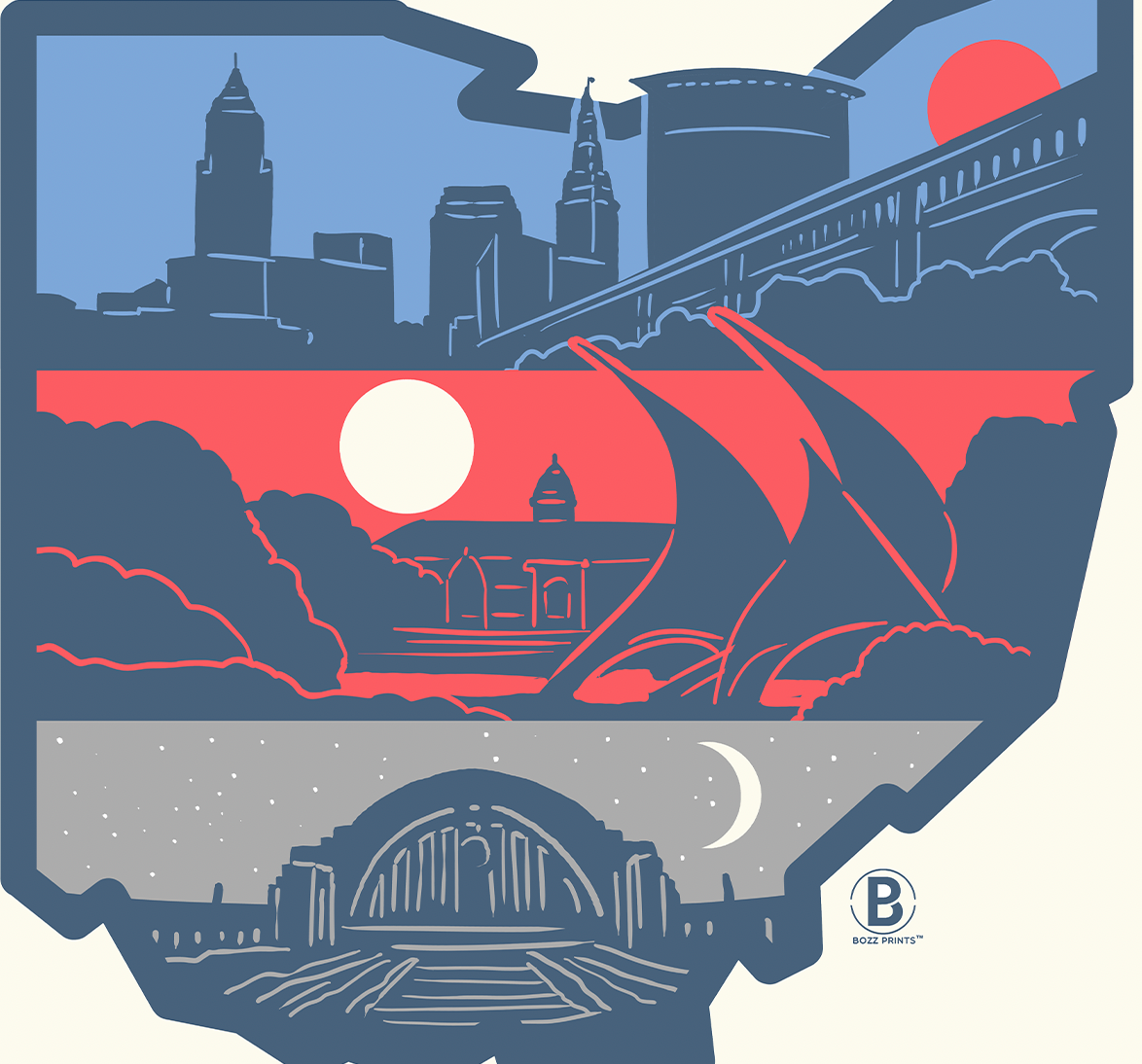 Layers of Ohio Print