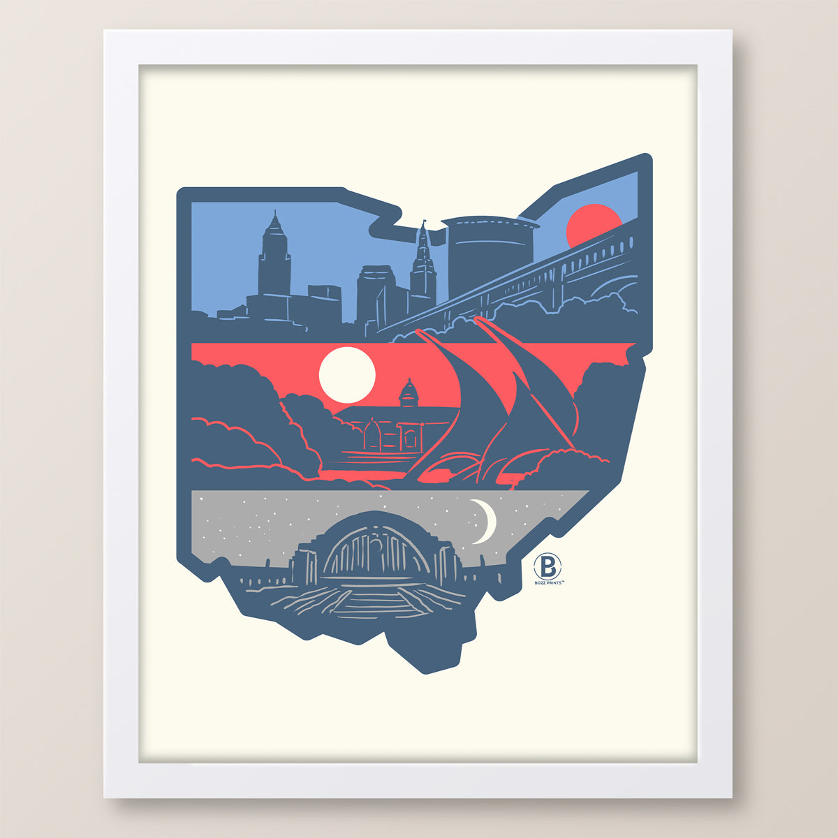 Layers of Ohio Print
