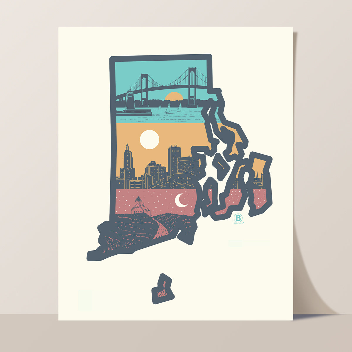 Layers of Rhode Island Print