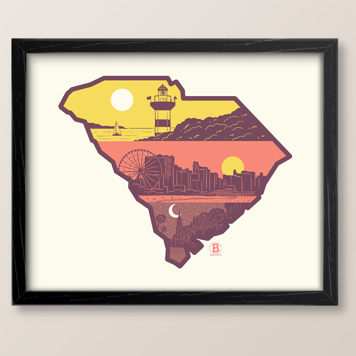 Layers of South Carolina Print