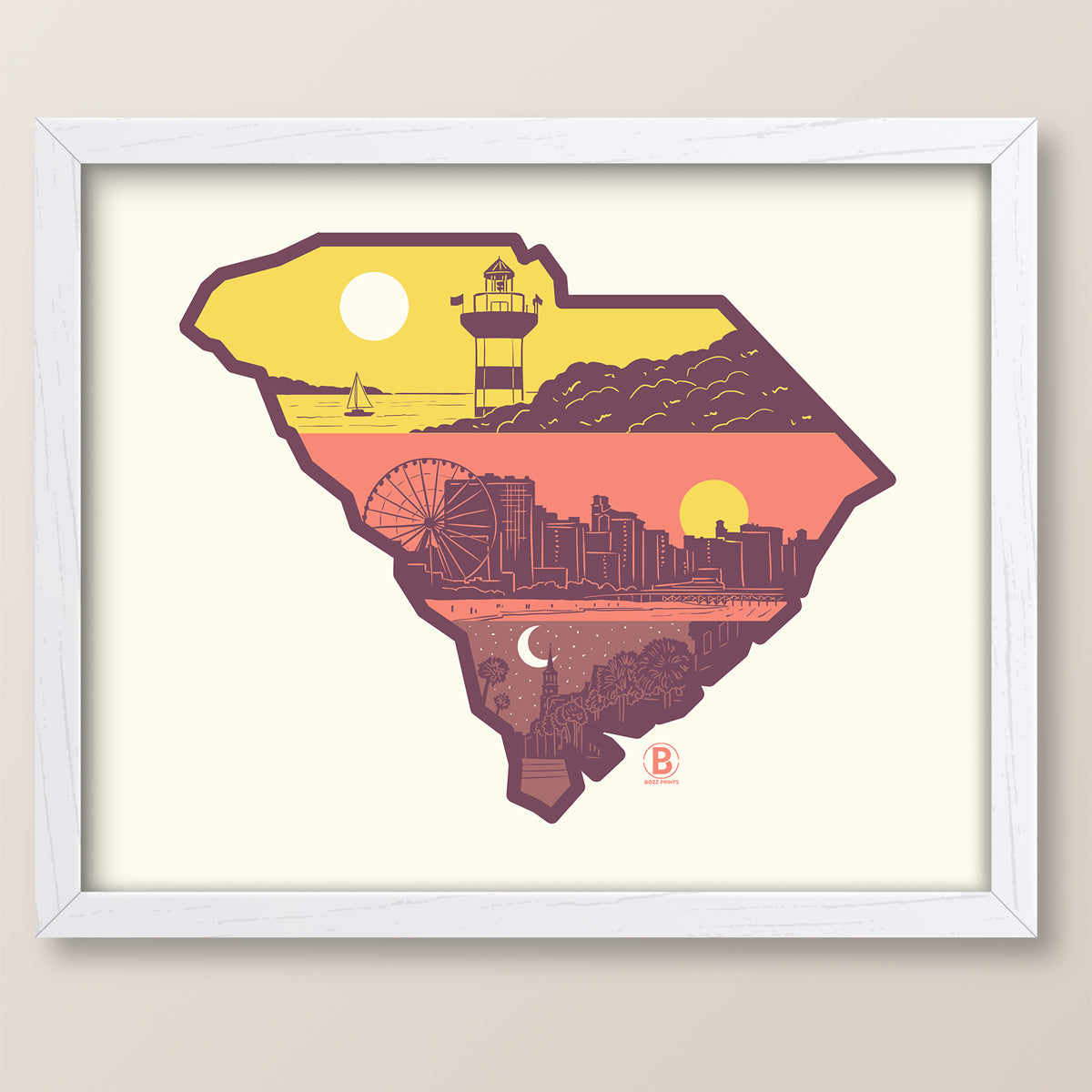Layers of South Carolina Print