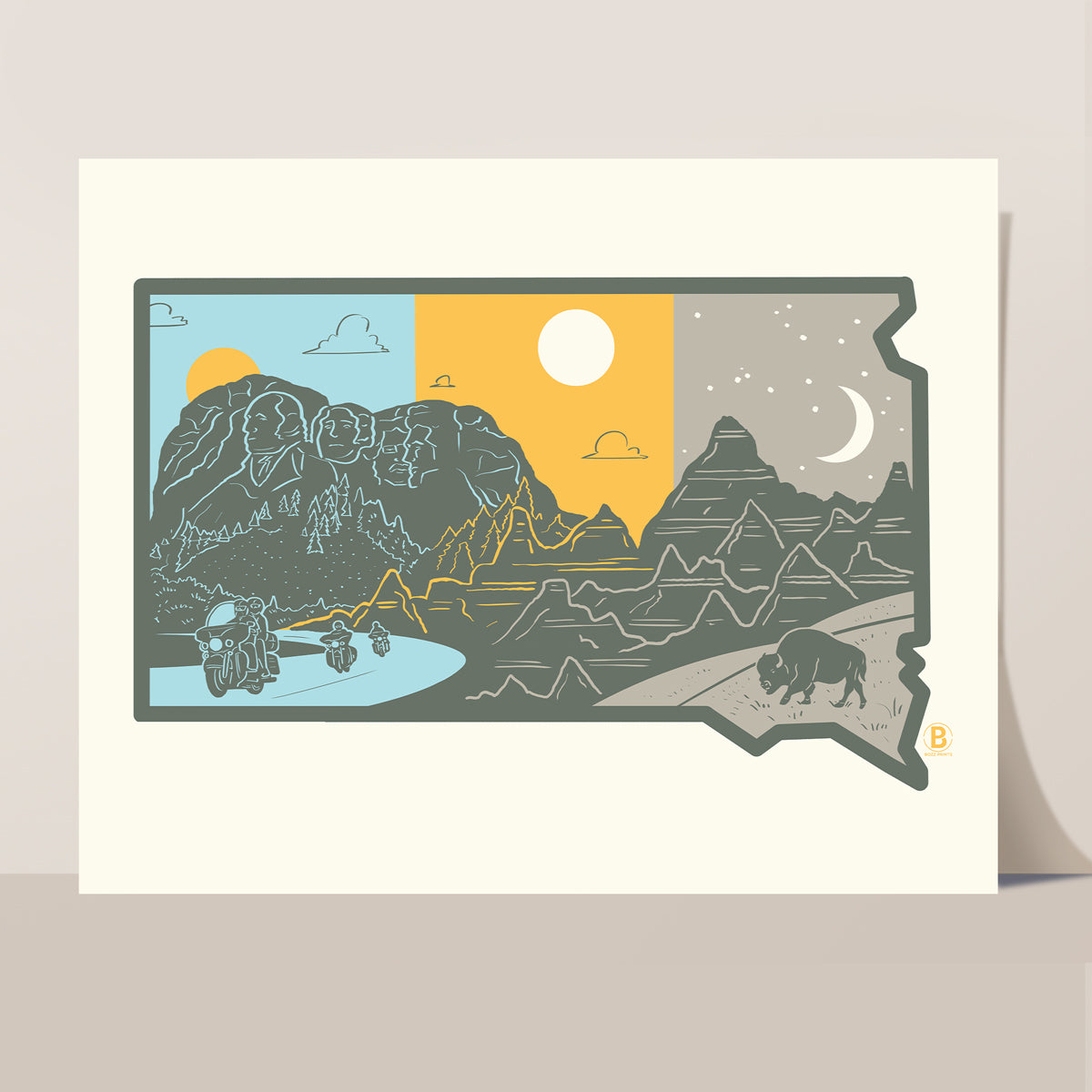 Layers of South Dakota Print