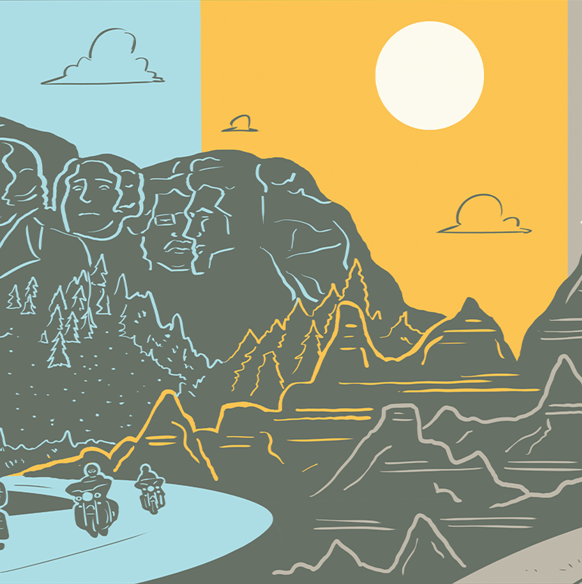 Layers of South Dakota Print