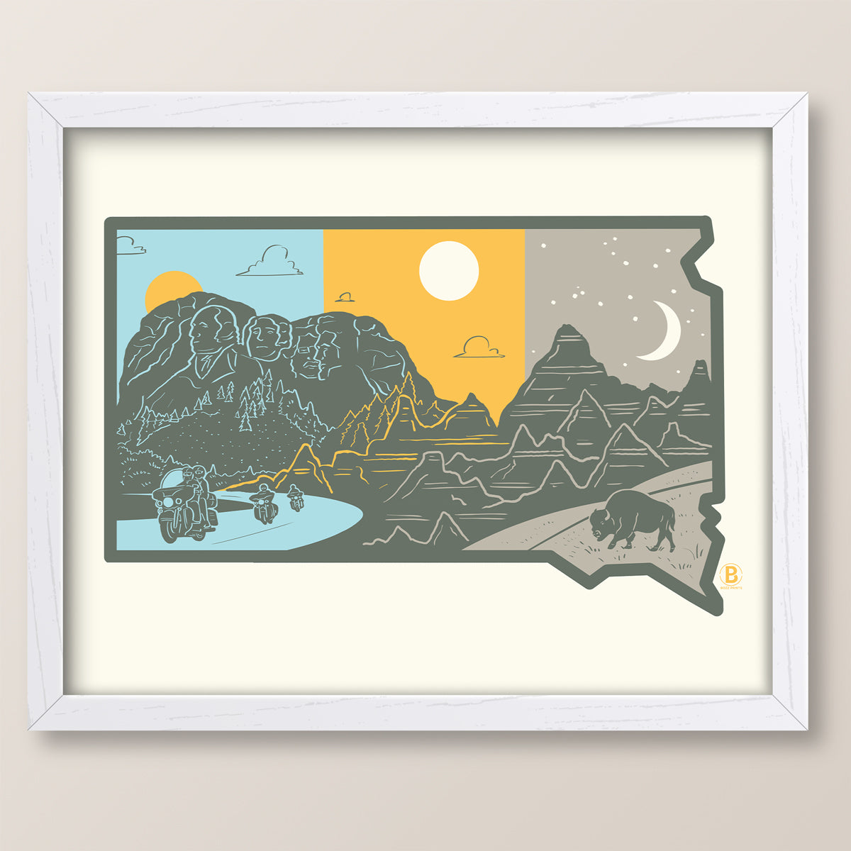 Layers of South Dakota Print