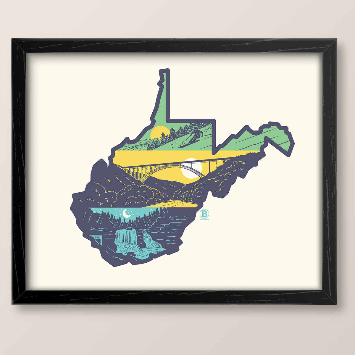 Layers of West Virginia Print