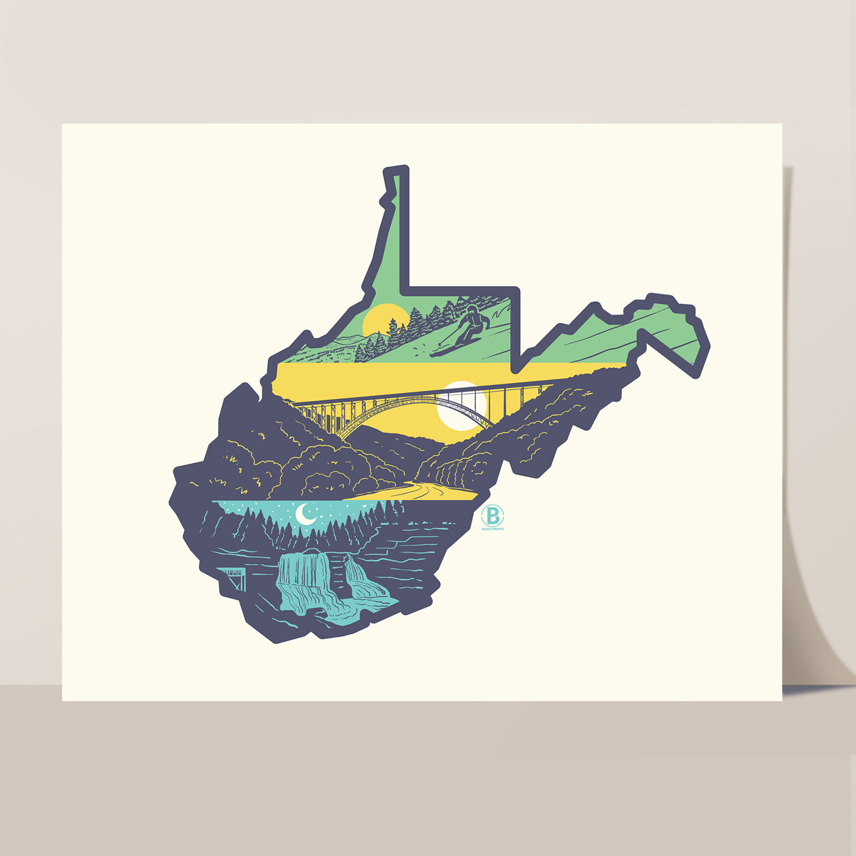 Layers of West Virginia Print