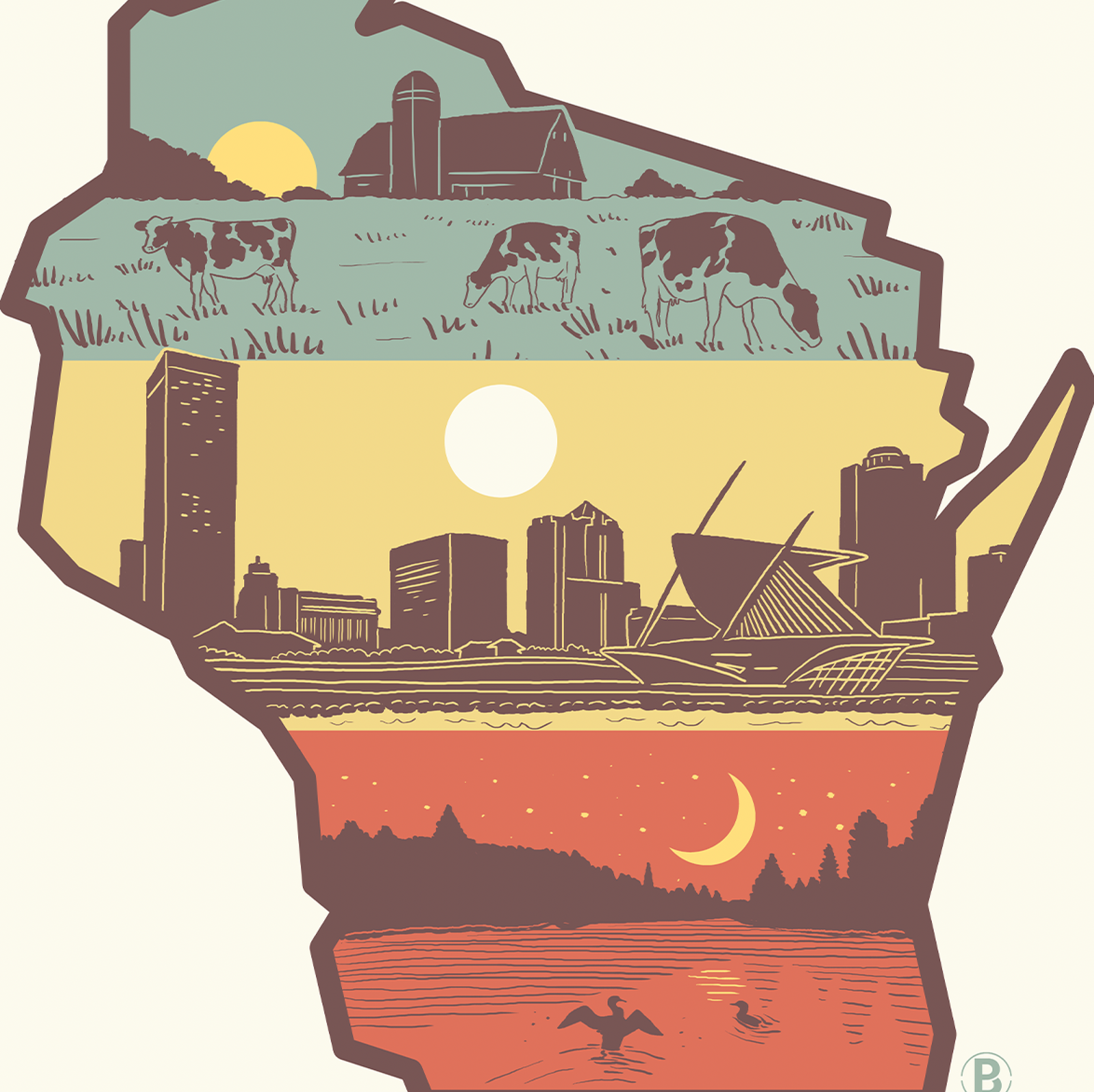Layers of Wisconsin Print