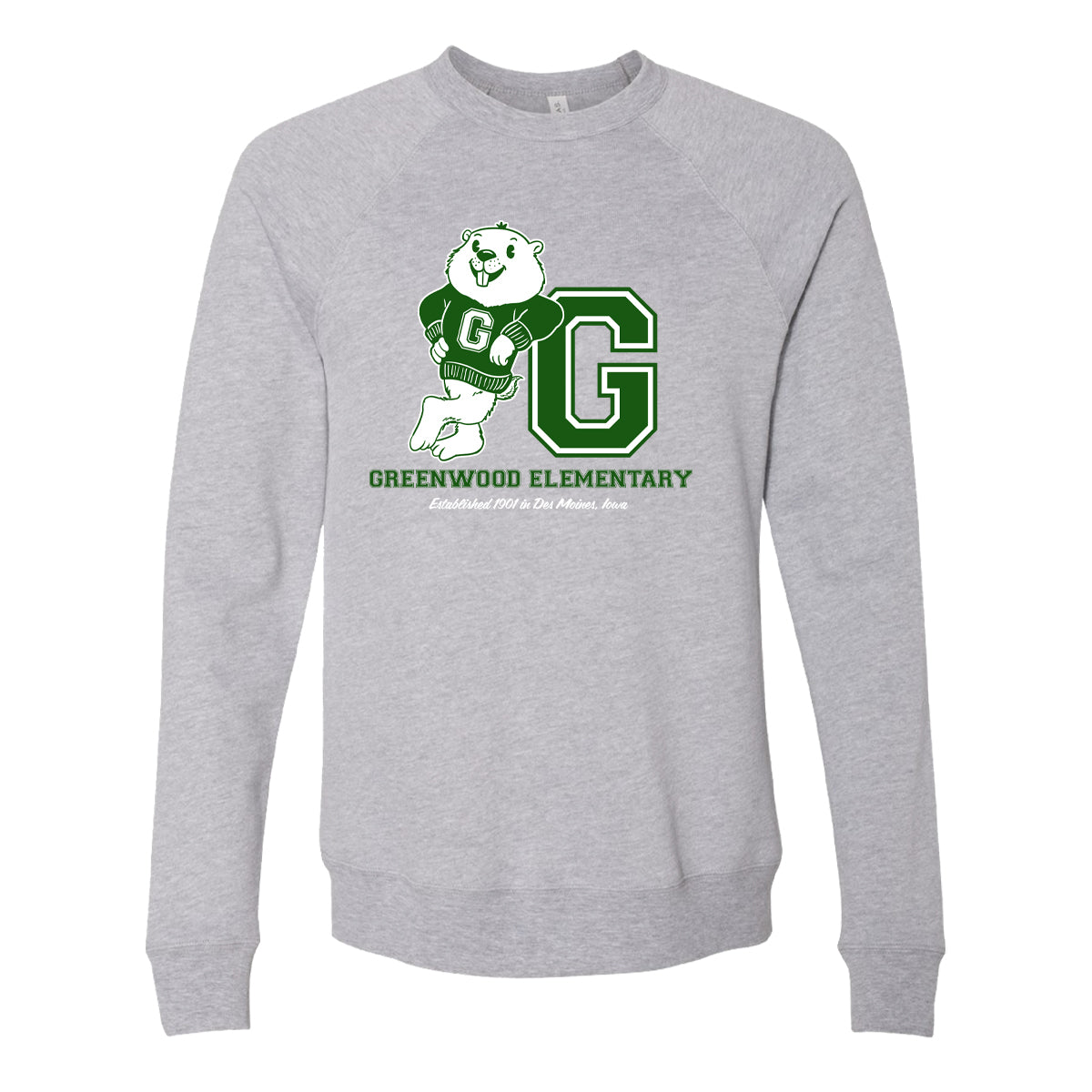 Greenwood Elementary Leaning Woodchuck Crewneck Sweatshirt
