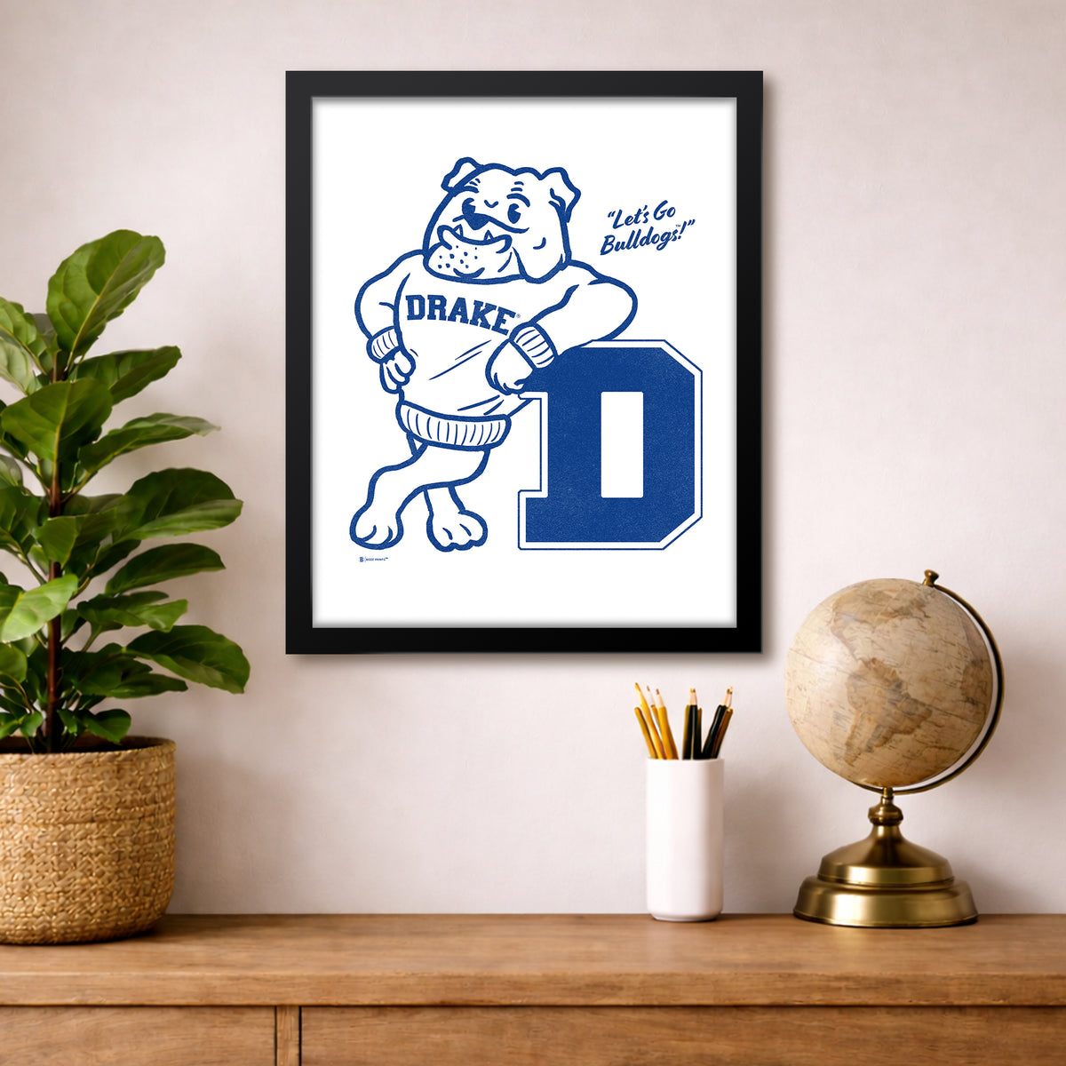 Drake University Leaning Spike Print