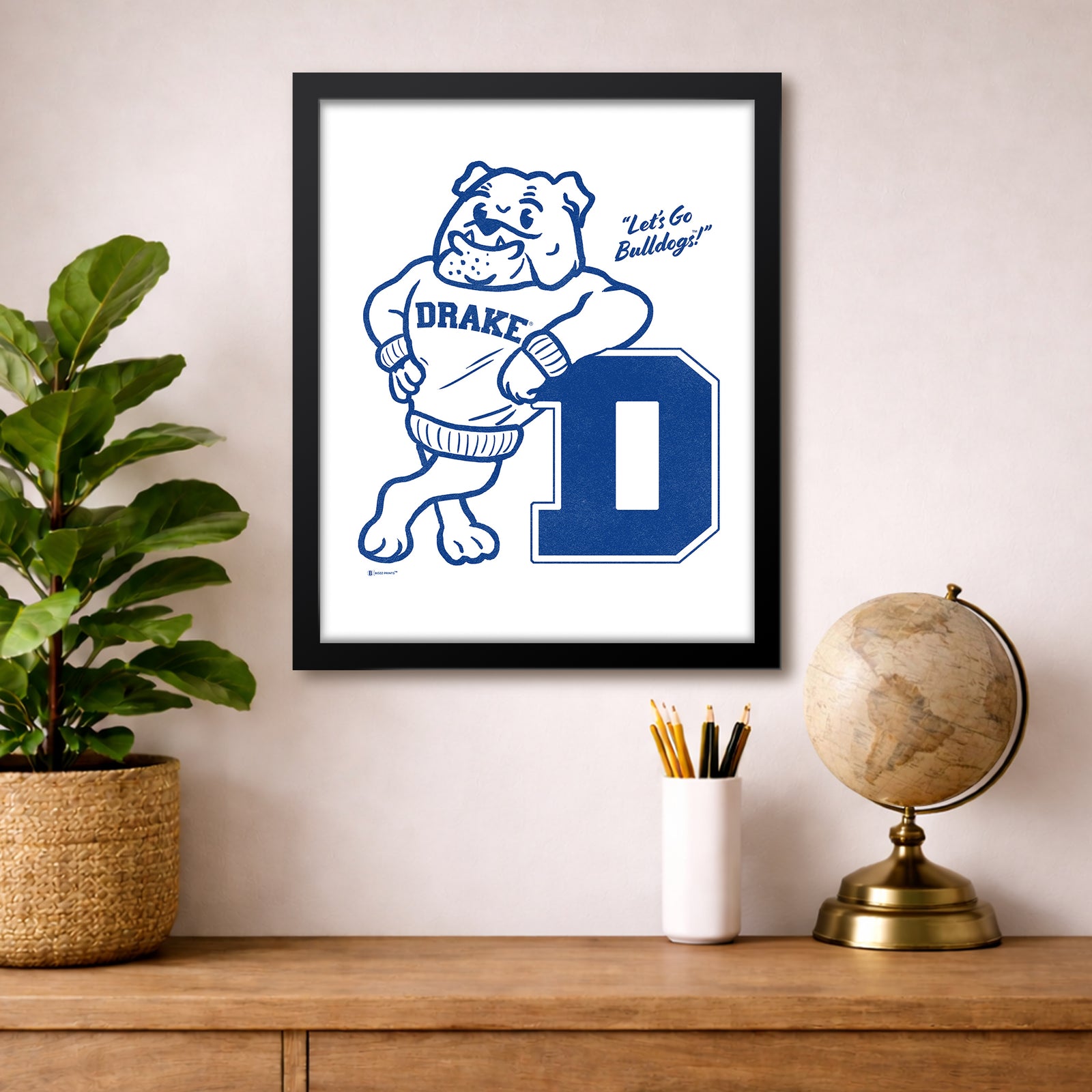 Drake University Leaning Spike Print