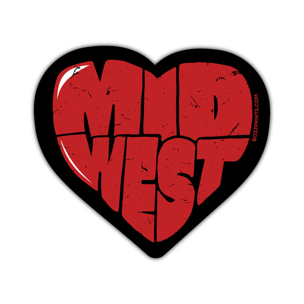 Midwest Heart Sticker - Bozz Prints