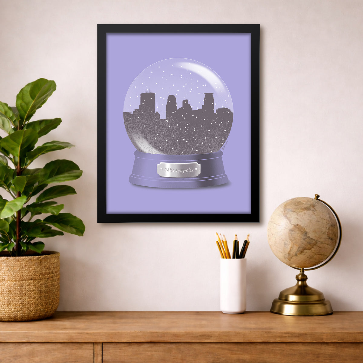 Minneapolis Snow Globe Print
