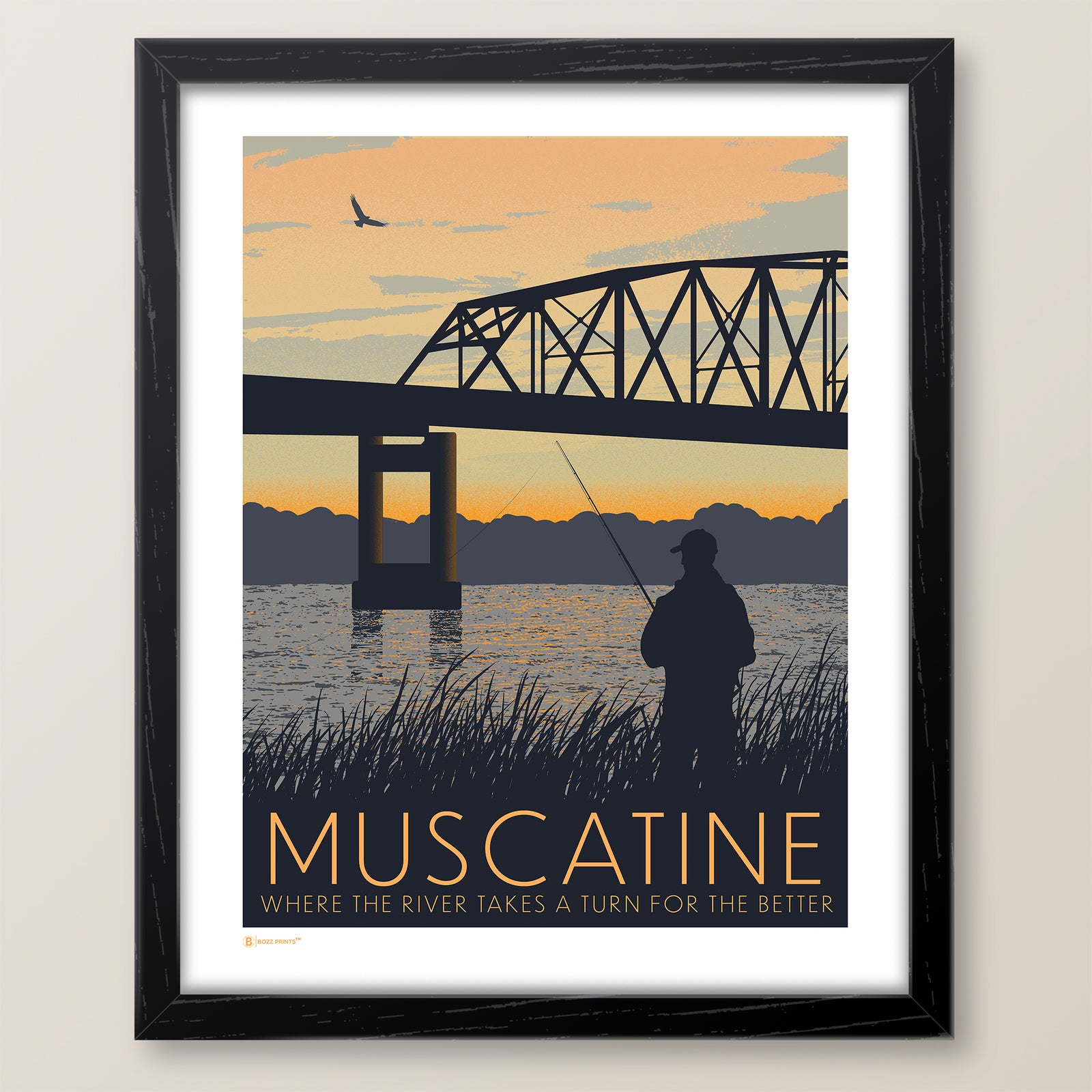 Muscatine River Print