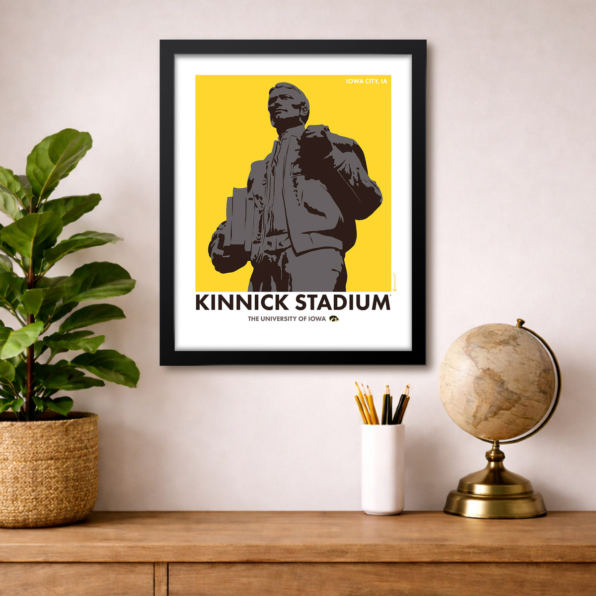University of Iowa Kinnick Stadium Statue Print
