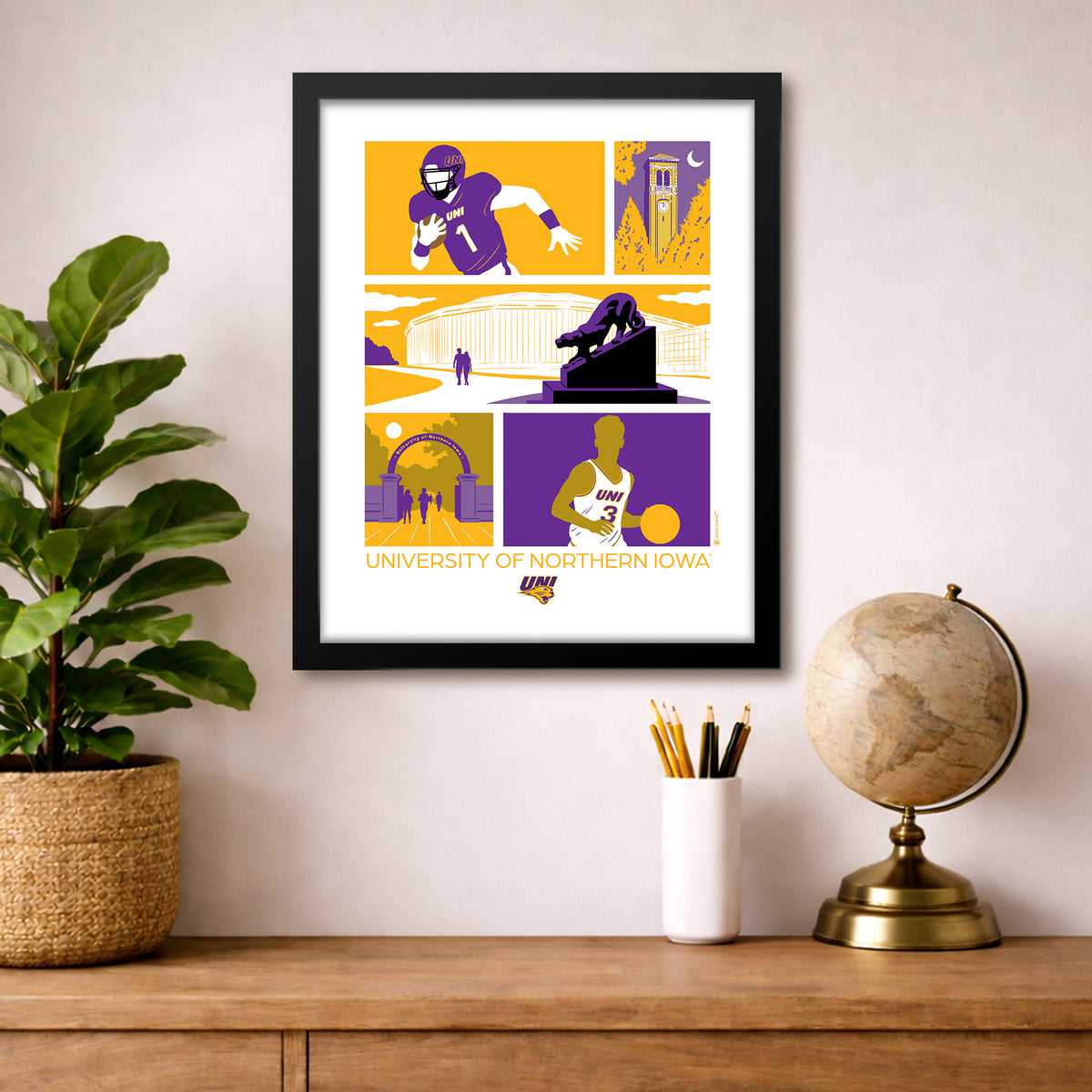 University of Northern Iowa Icons Print